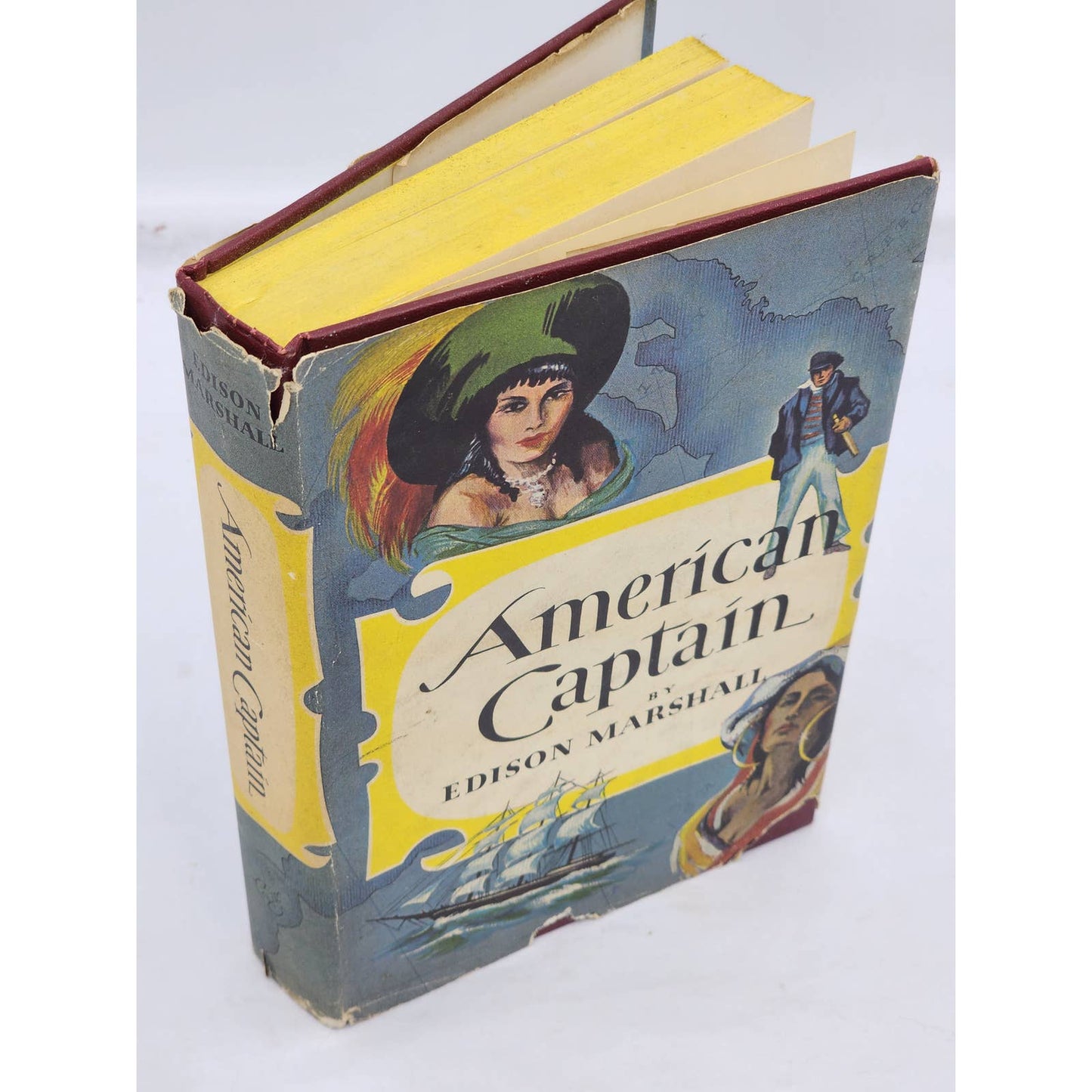 American Captain By Edison Marshall Historical Adventure Seafaring Vintage 1954