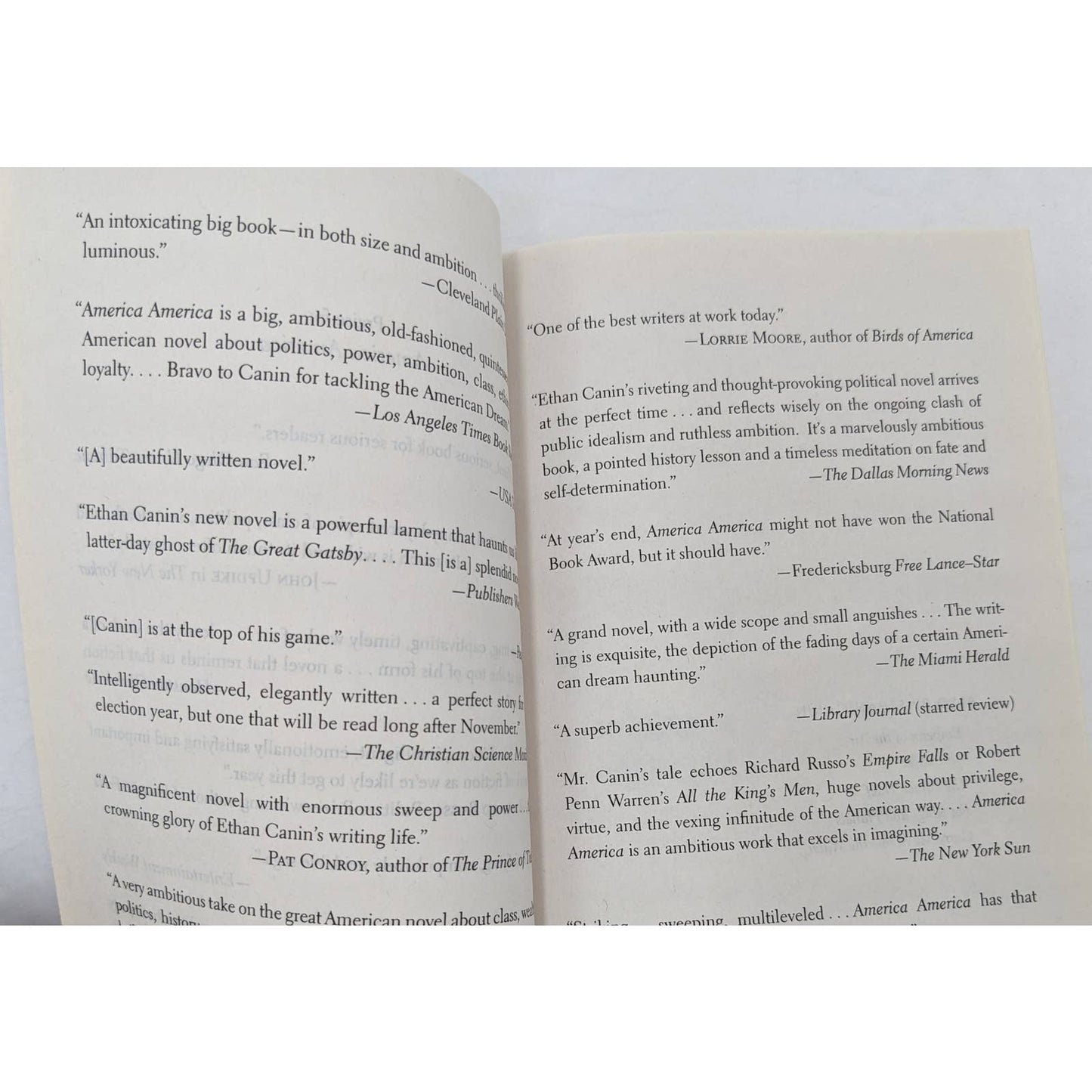 America America By Ethan Canin Novel Paperback Best Selling Book