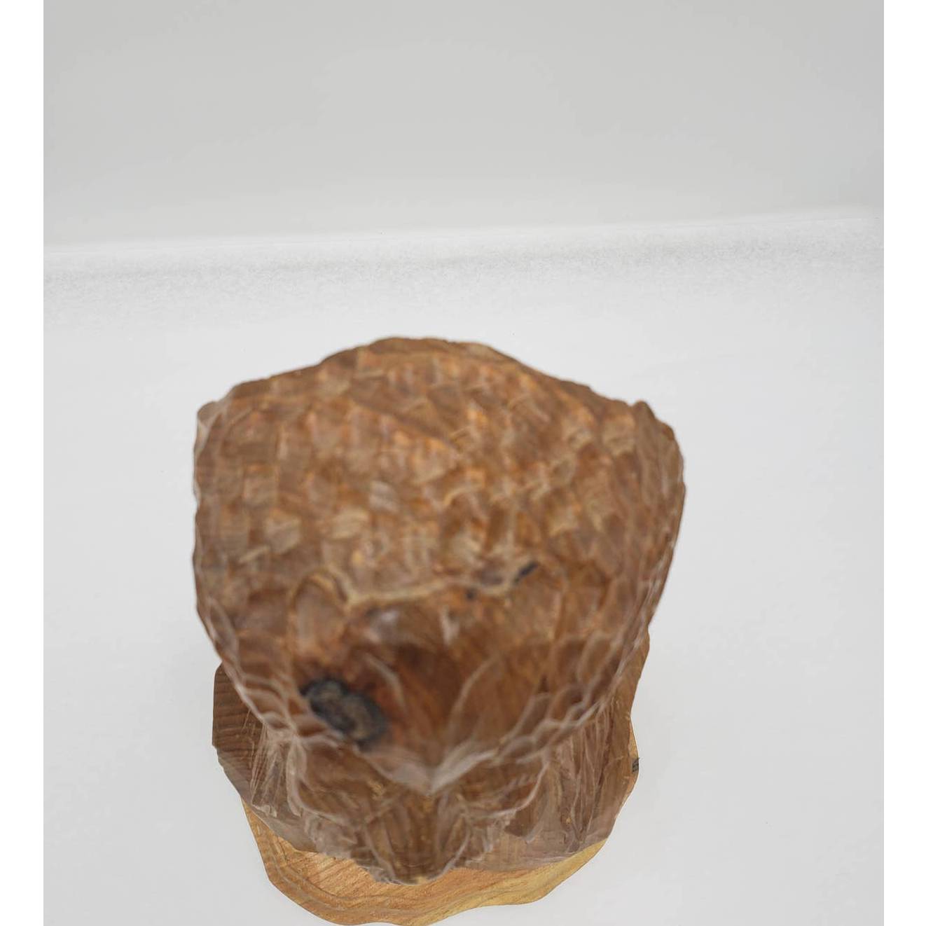 Vintage Wood Carved Trapper Man Bearded Bust Sculpture Wood Carving 13" Tall