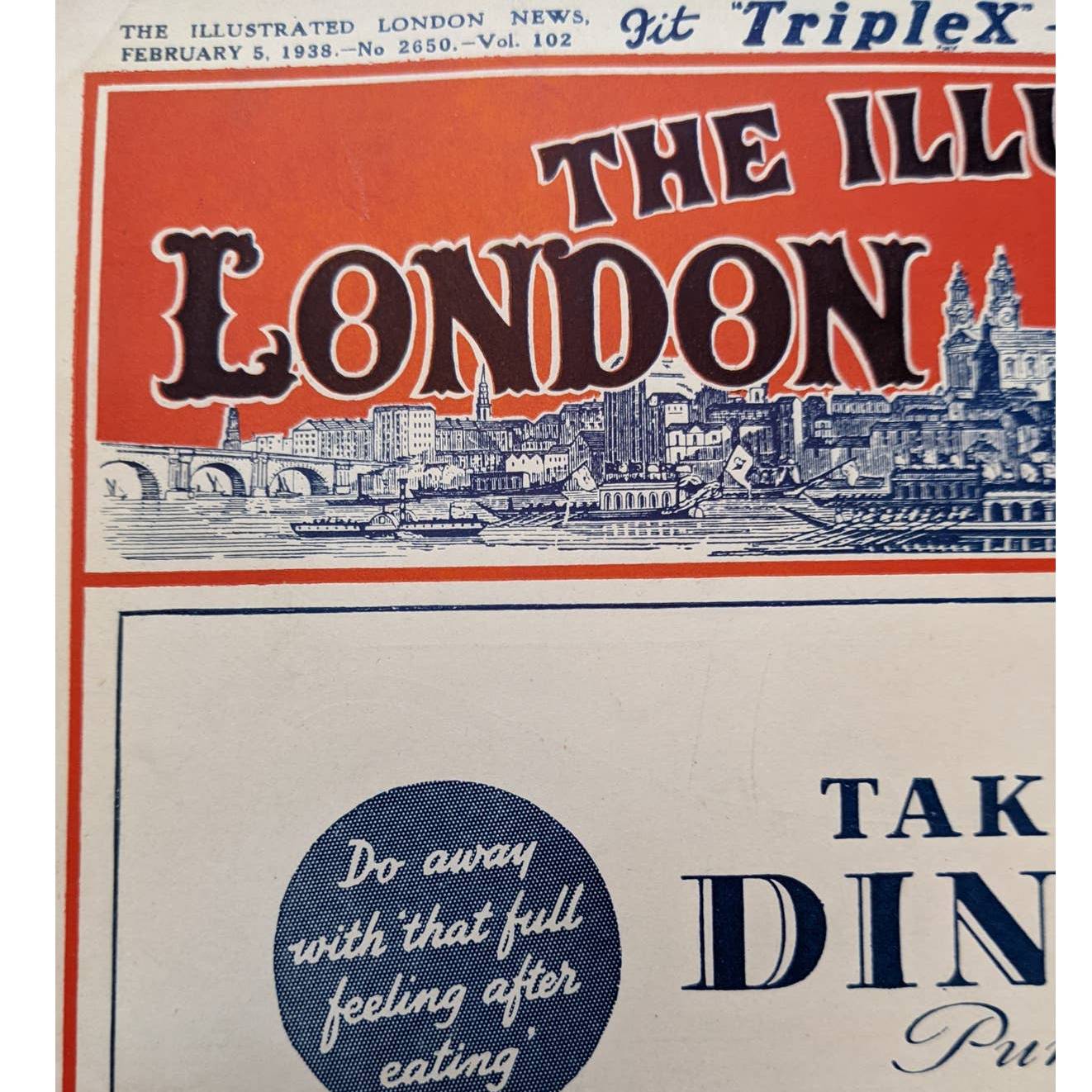 Vintage Illustrated London News Magazine Issue History 1930s Ads Feb 5, 1938