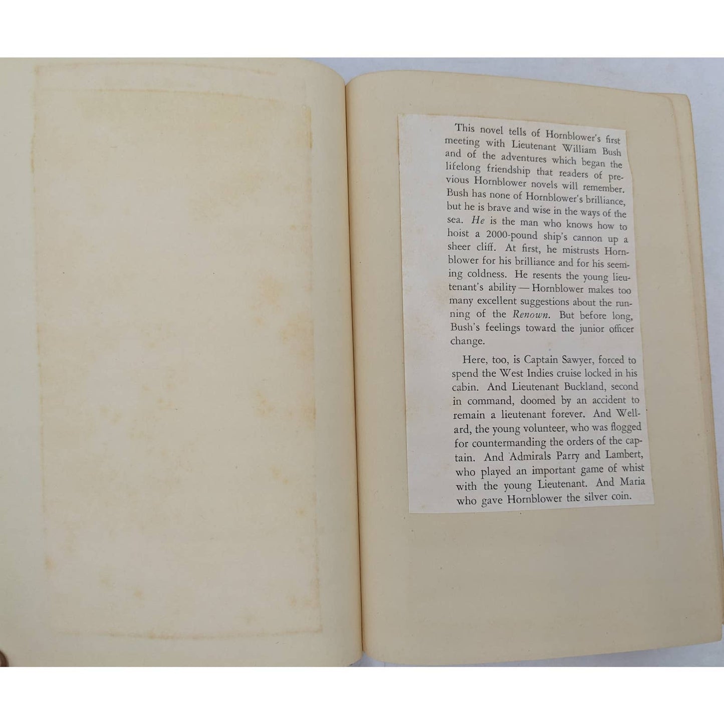 Lieutenant Hornblower C.S. Forester Sea Adventure Fiction Vintage Hardcover 1952