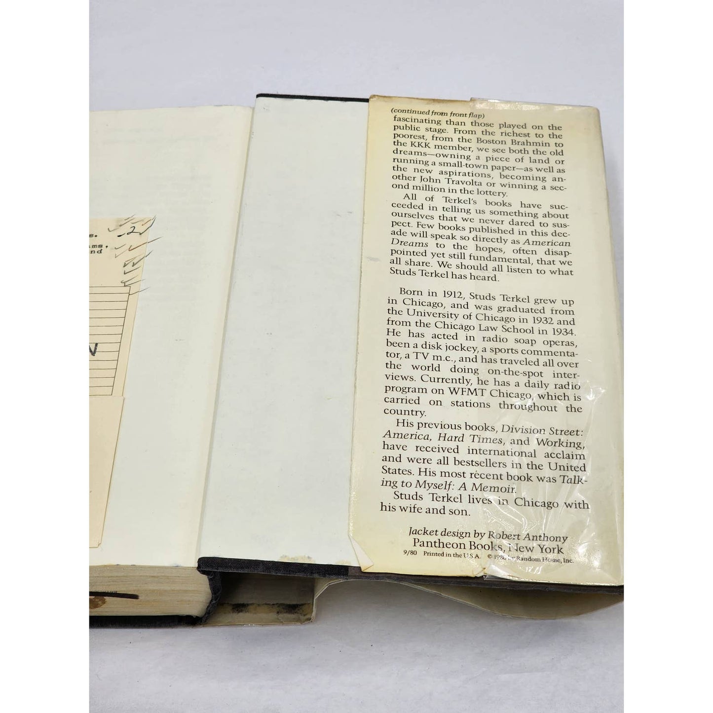 American Dreams Lost & Found By Studs Terkel First Edition Vintage 1980