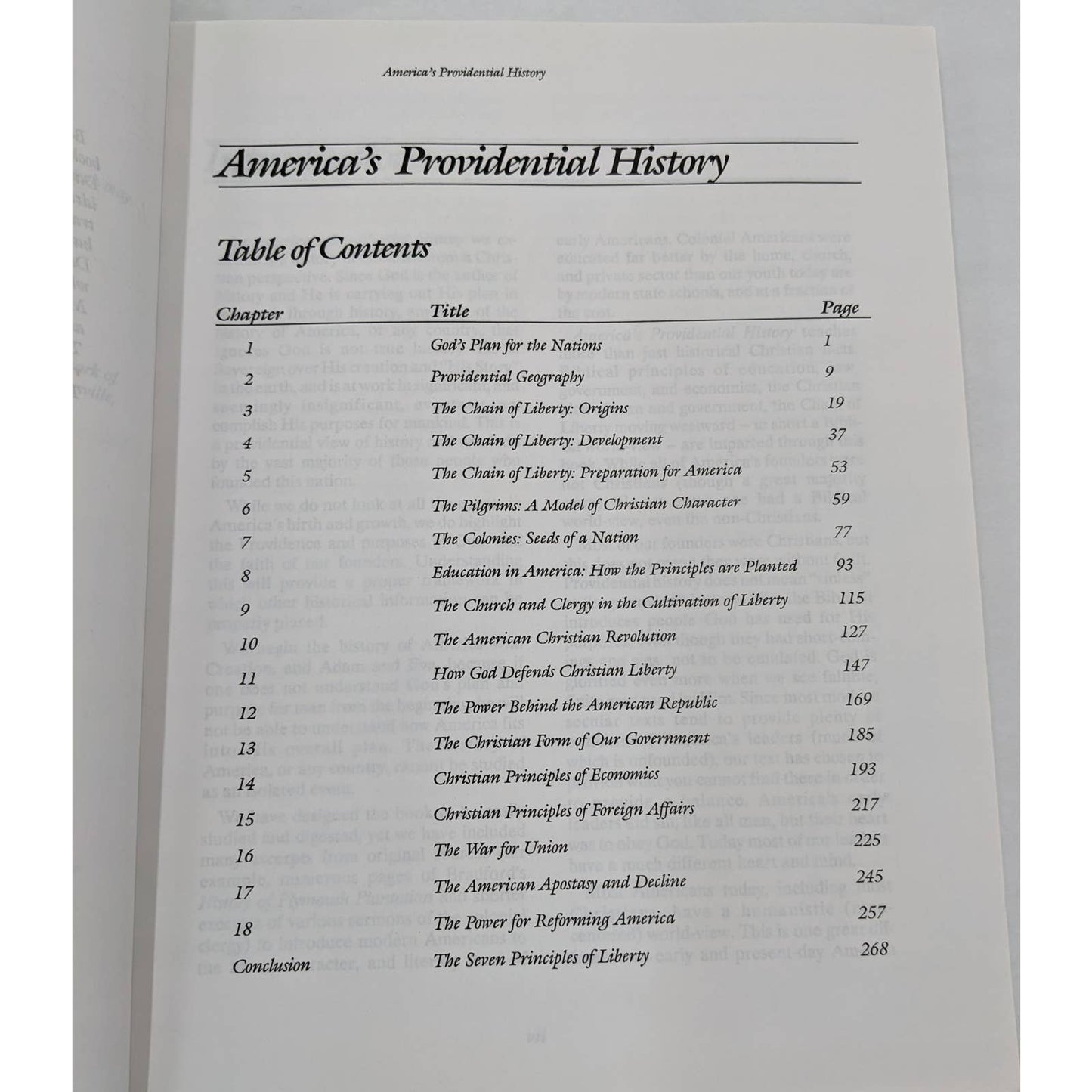 America Providential History Paperback Biblical Principle Education 1989