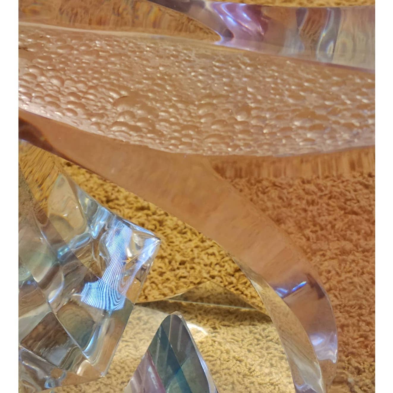 Large Lucite Sculpture Signed Mid Century Modern Multi Colored Acrylic 19lb 13"