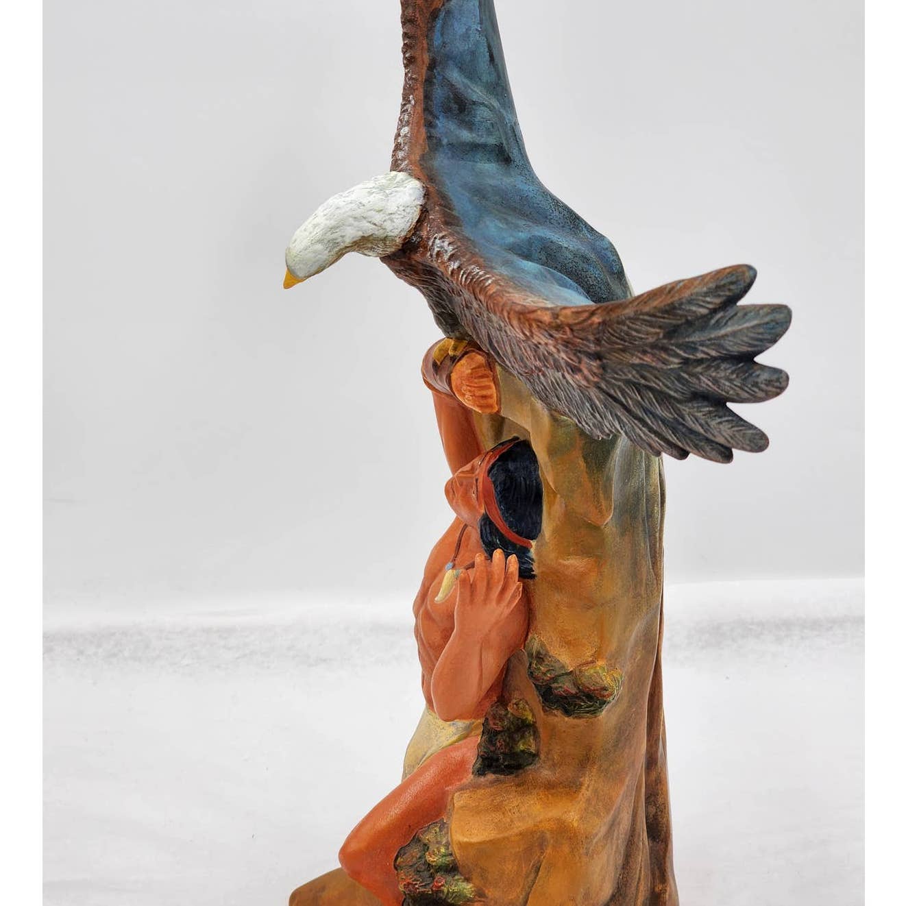 Southwestern Native American Style Indian Eagle Whitewater Ceramic Vintage 15"