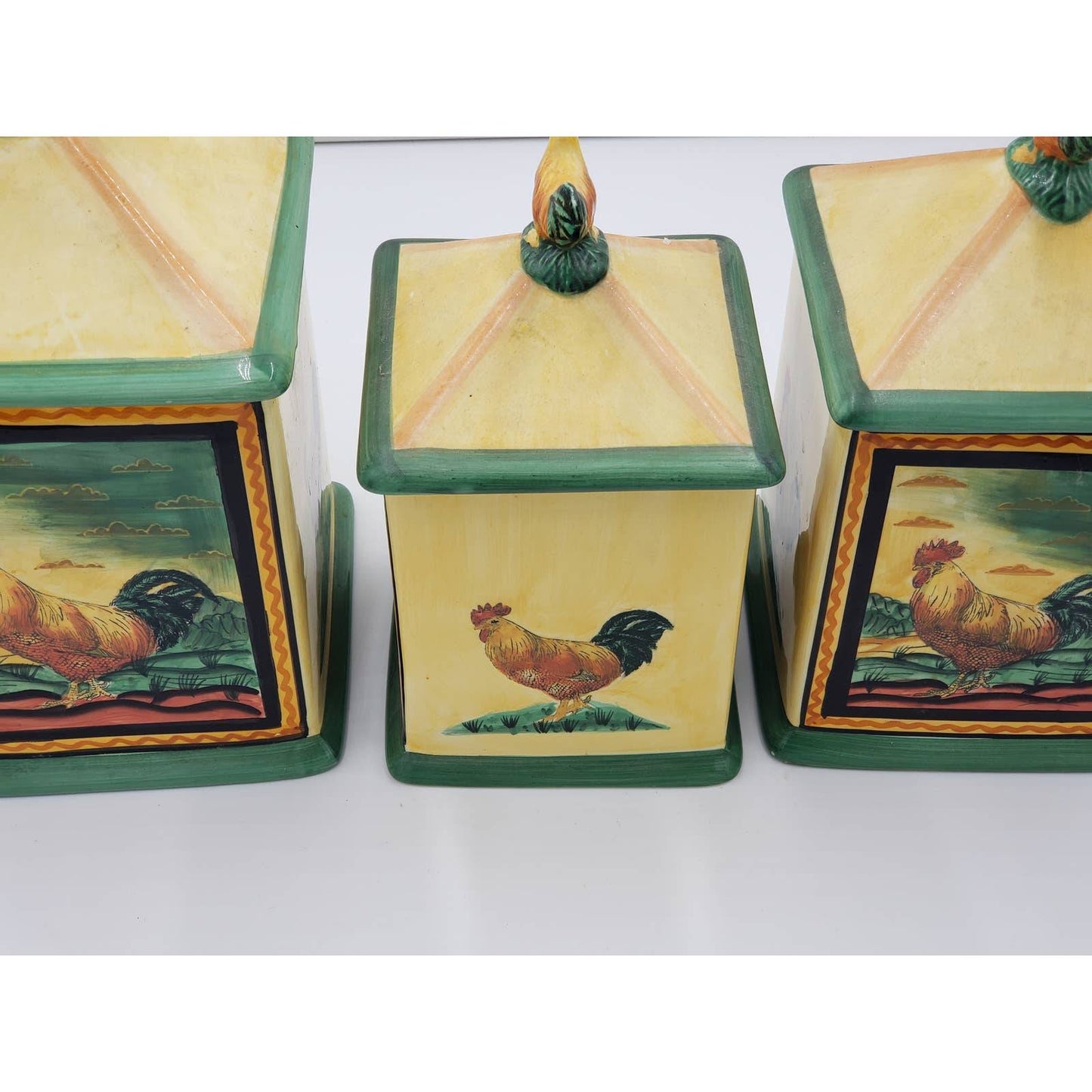 Certified International Rooster Cannisters, Set of 3