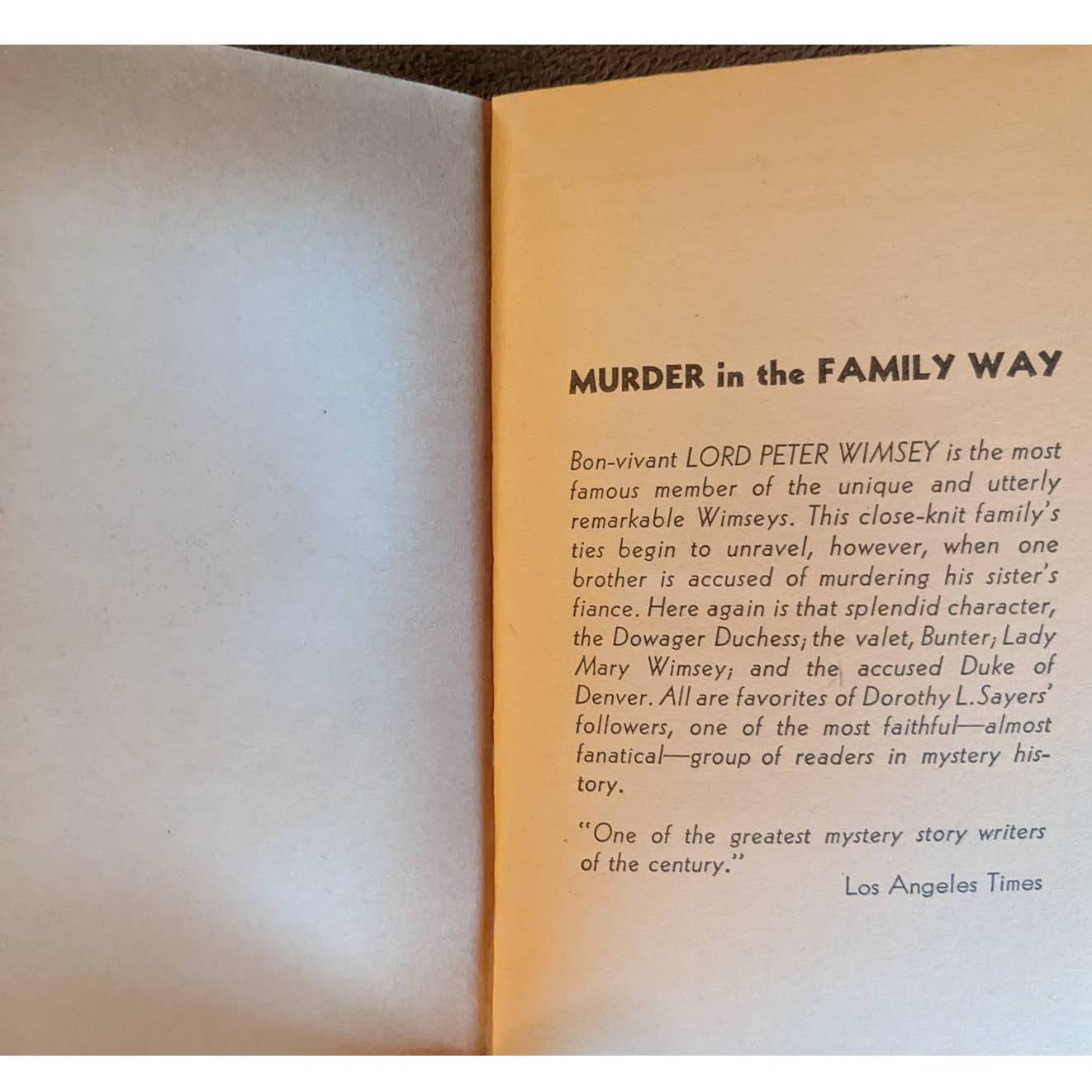 1966 Clouds Of Witness: Lord Peter Wimsey An Avon Mystery By Dorothy L. Sayers