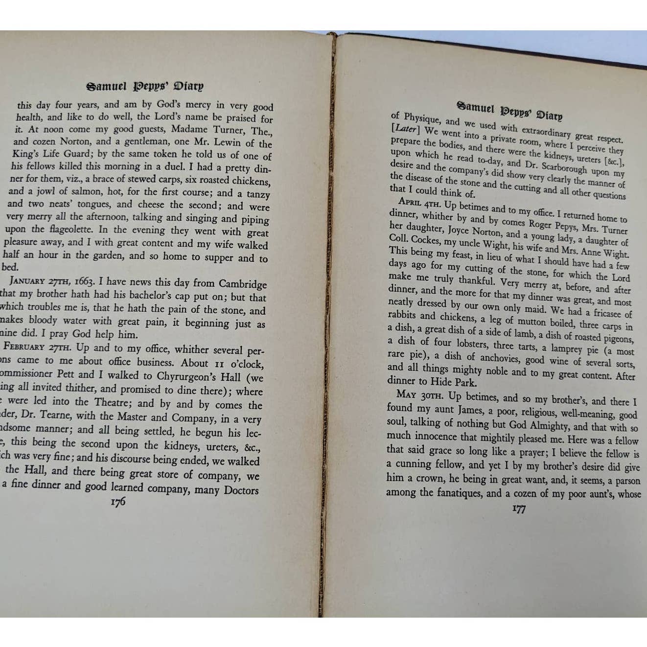 Samuel Pepys' Diary Royal Navy Member of Parliament Vintage Hardcover 1932