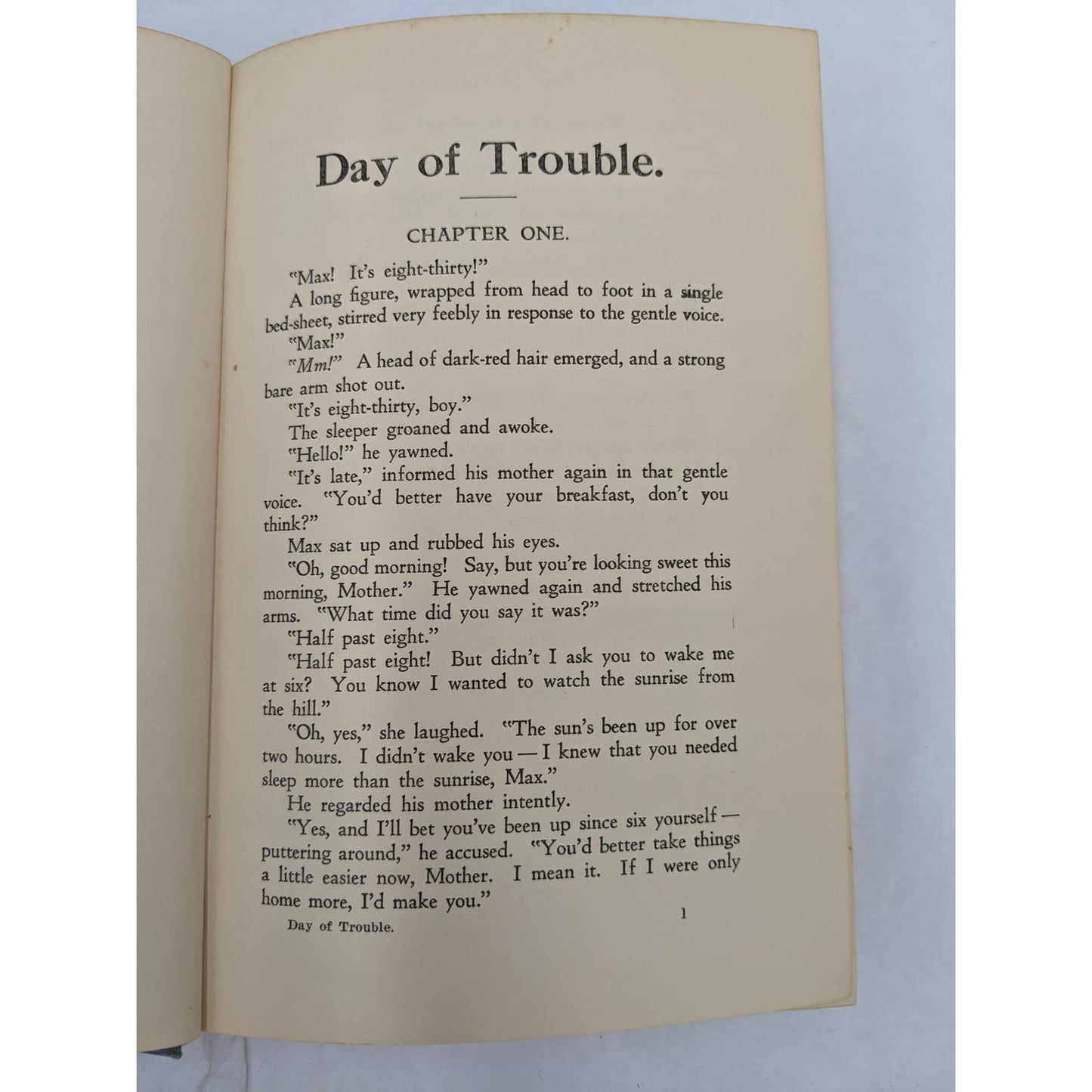 Day Of Trouble By G.L. Wind Vintage Novel Book 1931