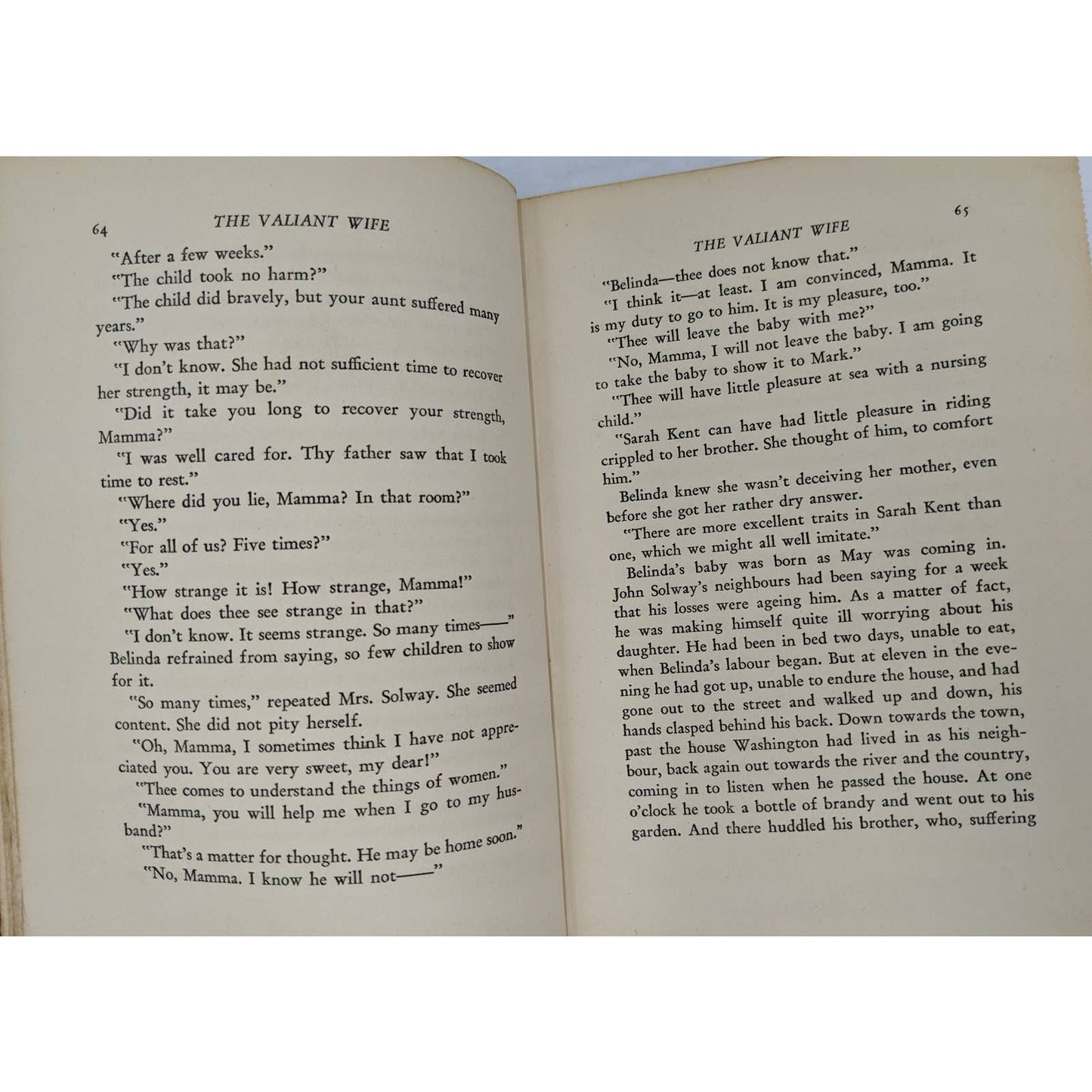 The Valiant Wife By Margaret Wilson Vintage Novel Melodramatic Romance 1934