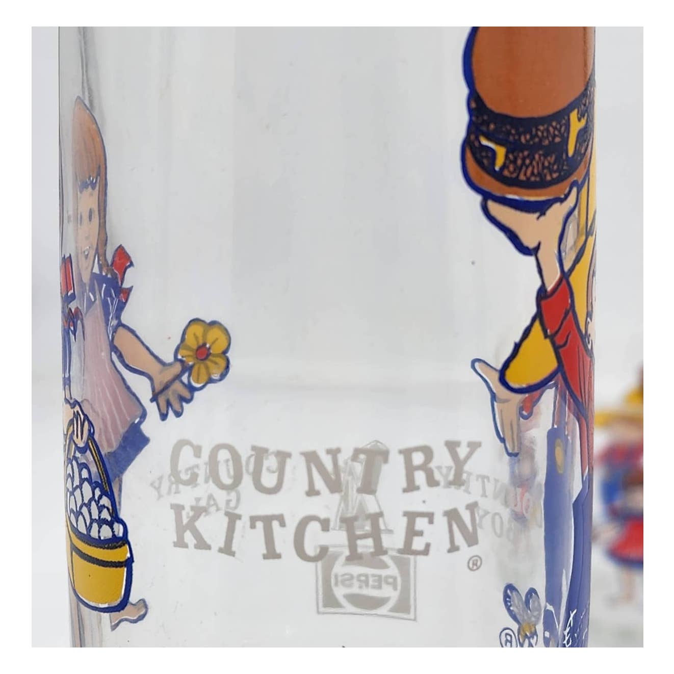 Pepsi Country Kitchen Country Gal Country Boy Advertising Drinking Glasses Set 4