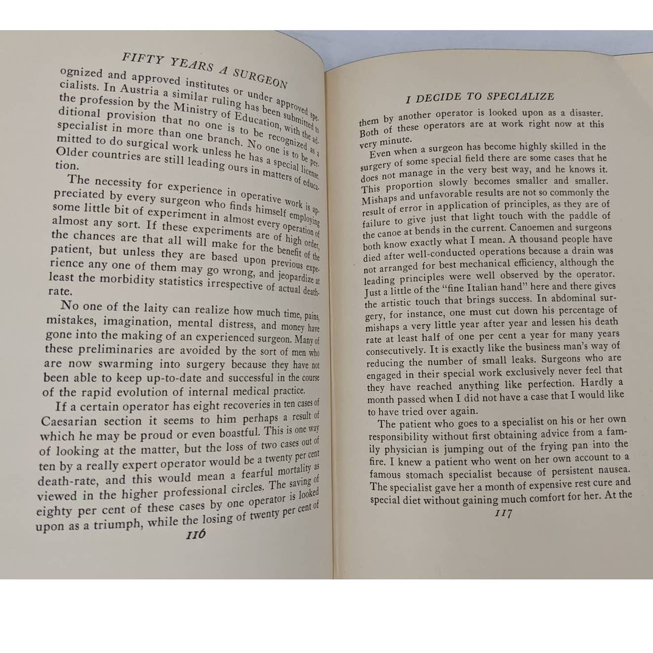 Fifty Years A Surgeon By Robert T. Morris M.D. Vintage First Edition 1935