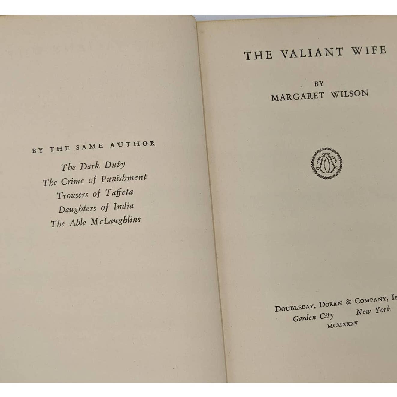 The Valiant Wife By Margaret Wilson Vintage Novel Melodramatic Romance 1934