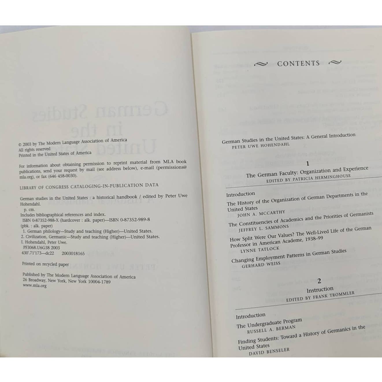 German Studies In The United States A Historical Handbook 2003 Book Vintage