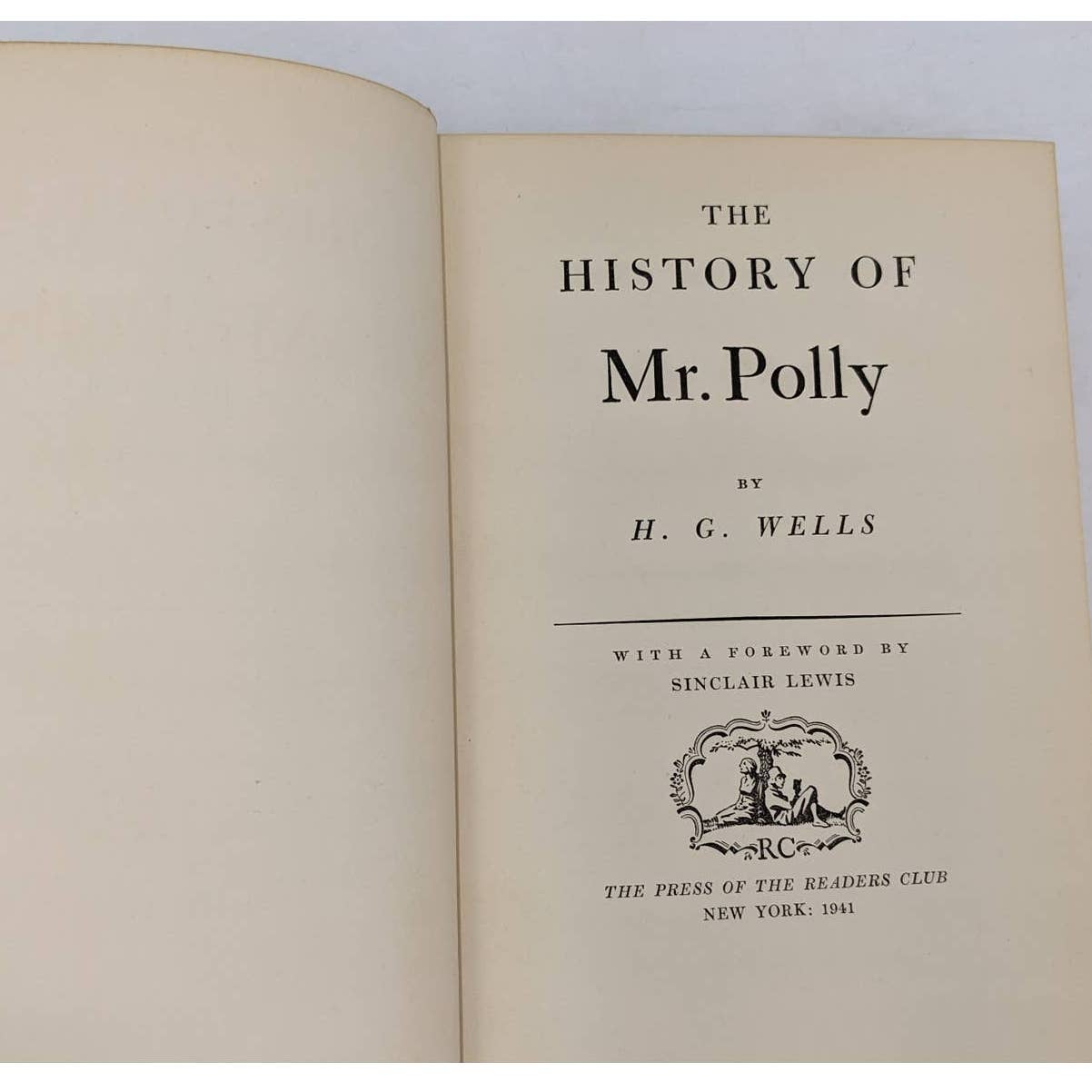The History Of Mr. Polly By H. G. Wells Vintage Novel Book 1941