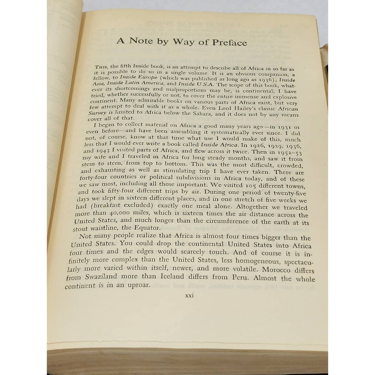 Inside Africa By John Gunther Vintage Book Travel 1955