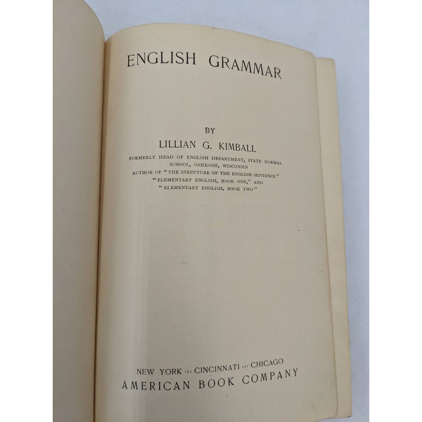 Kimballs English Grammar By Lillian Kimball Antiquarian Teaching Education 1912