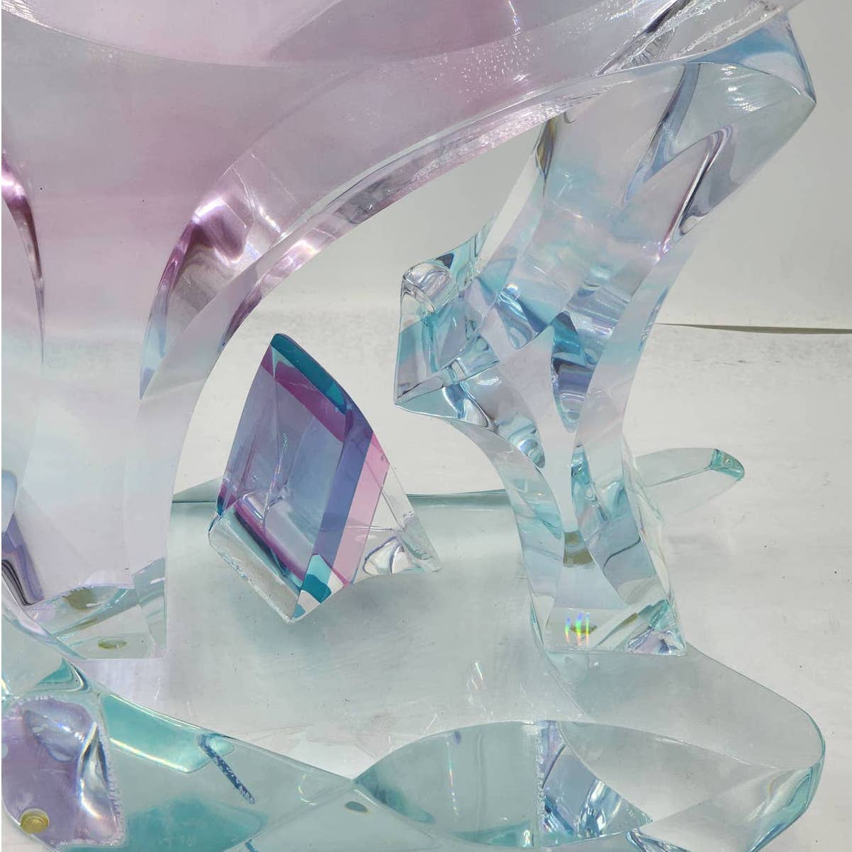 Large Lucite Sculpture Signed Mid Century Modern Multi Colored Acrylic 19lb 13"