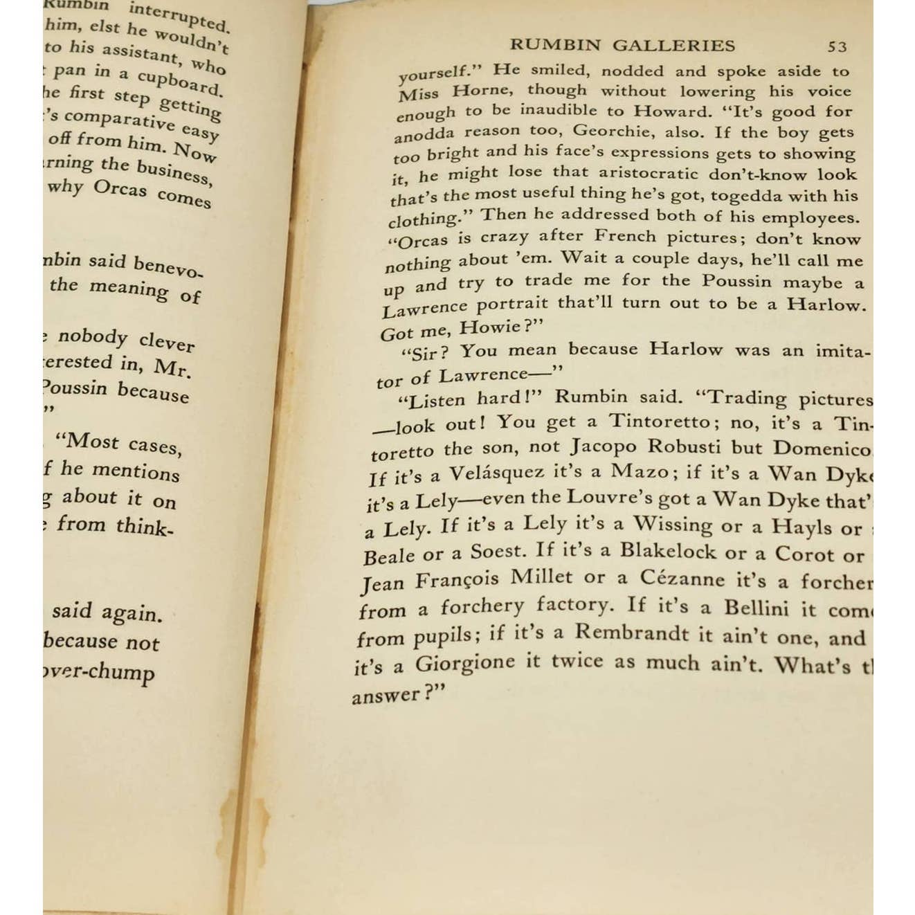 Rumbin Galleries By Booth Tarkington Vintage Romantic Novel Book 1937