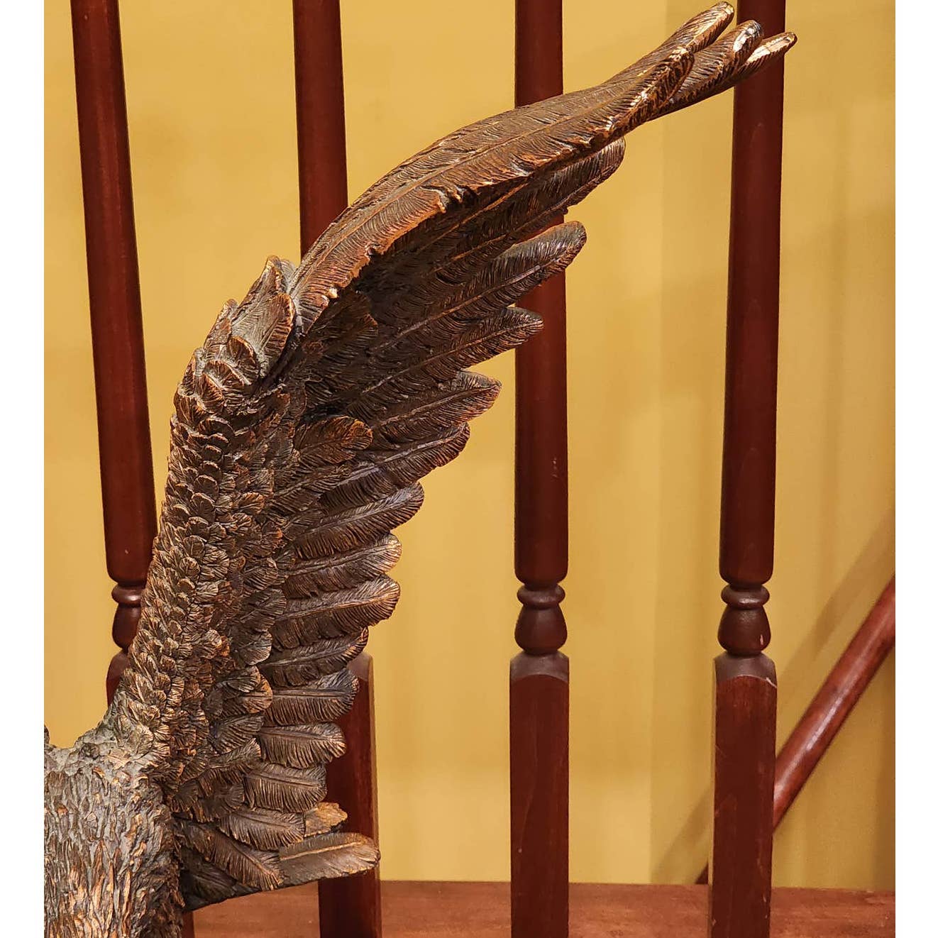 Eagle Sculpture Large Catching Prey Swooping Marian Imports Bronze Plated Resin