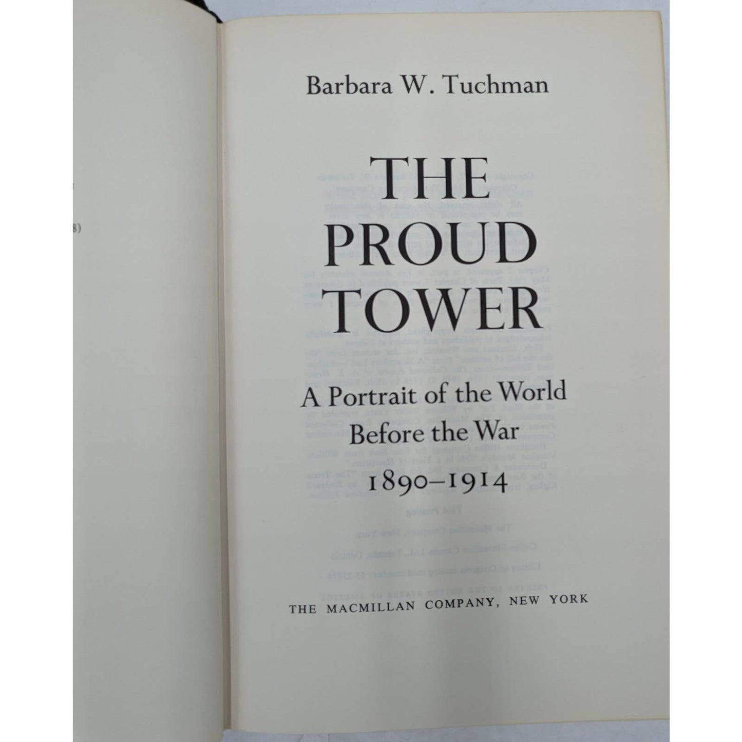 The Proud Tower A Portrait Of The World Before The War By Barbara W. Tuchman