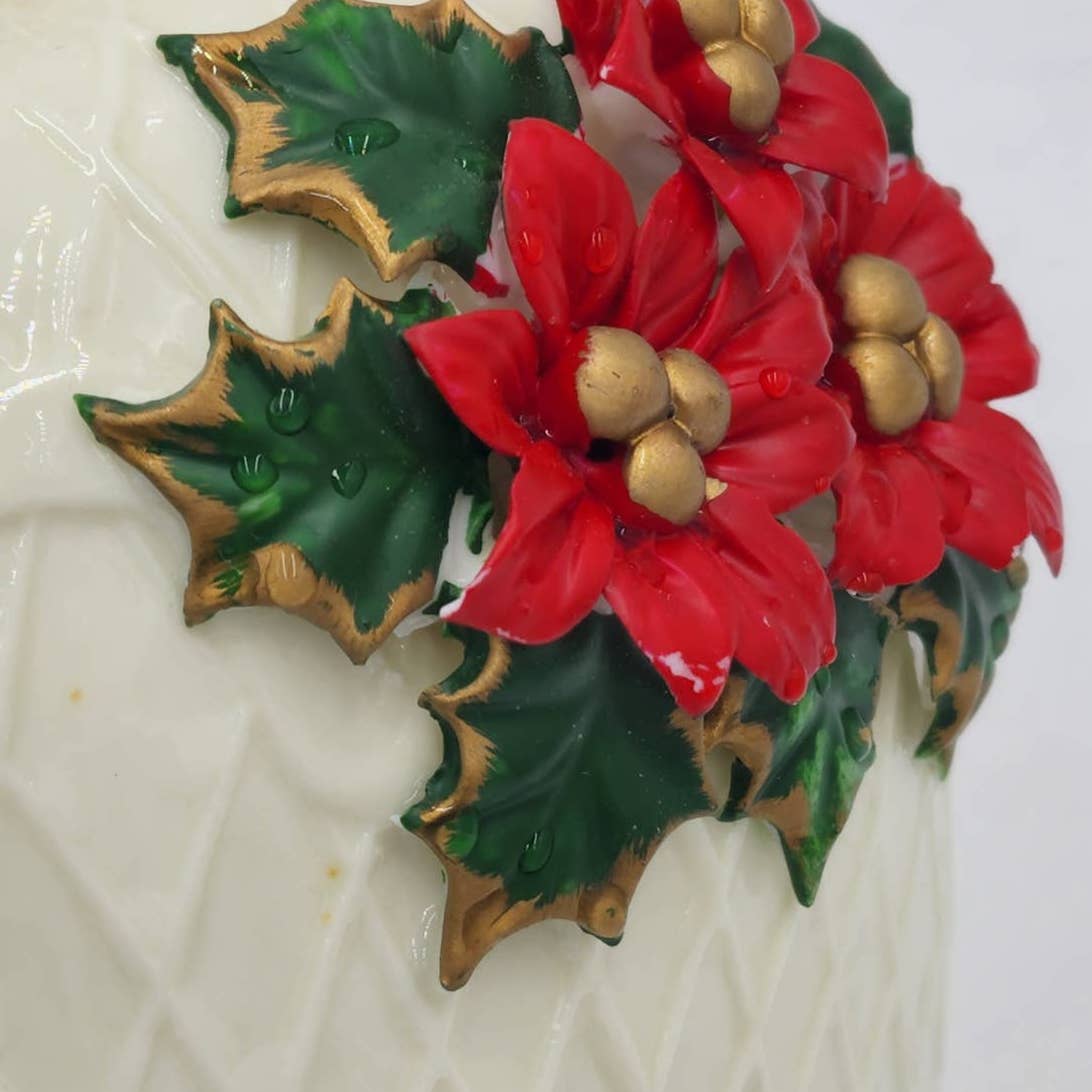 Crown Pitcher Poinsettia Pitcher Glazed Jade Christmas Set Of 2