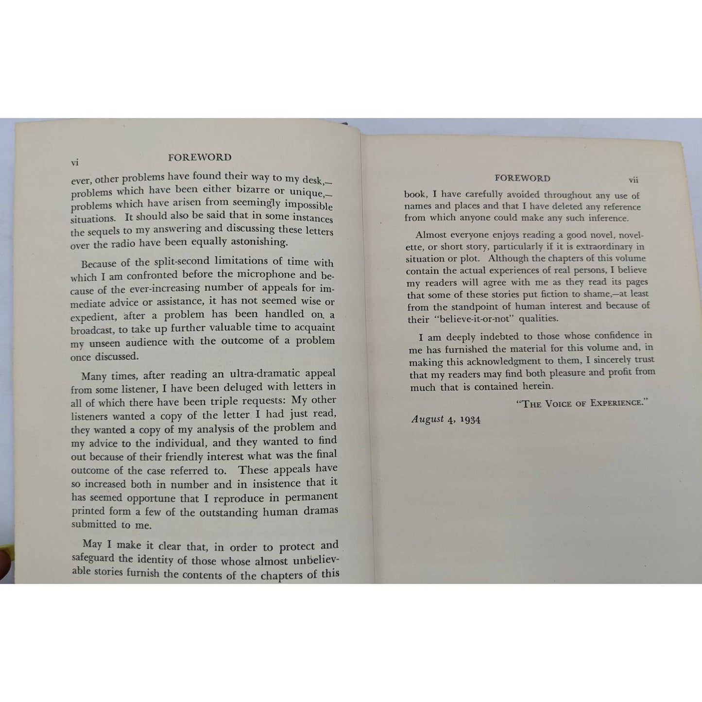 Stranger Than Fiction By The Voice Of Experience Vintage Novel 1934