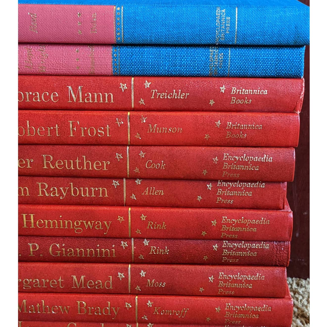 Vintage 1960s Britannica Great Lives Series 13 Volume Alfred Fuller, Horace Mann