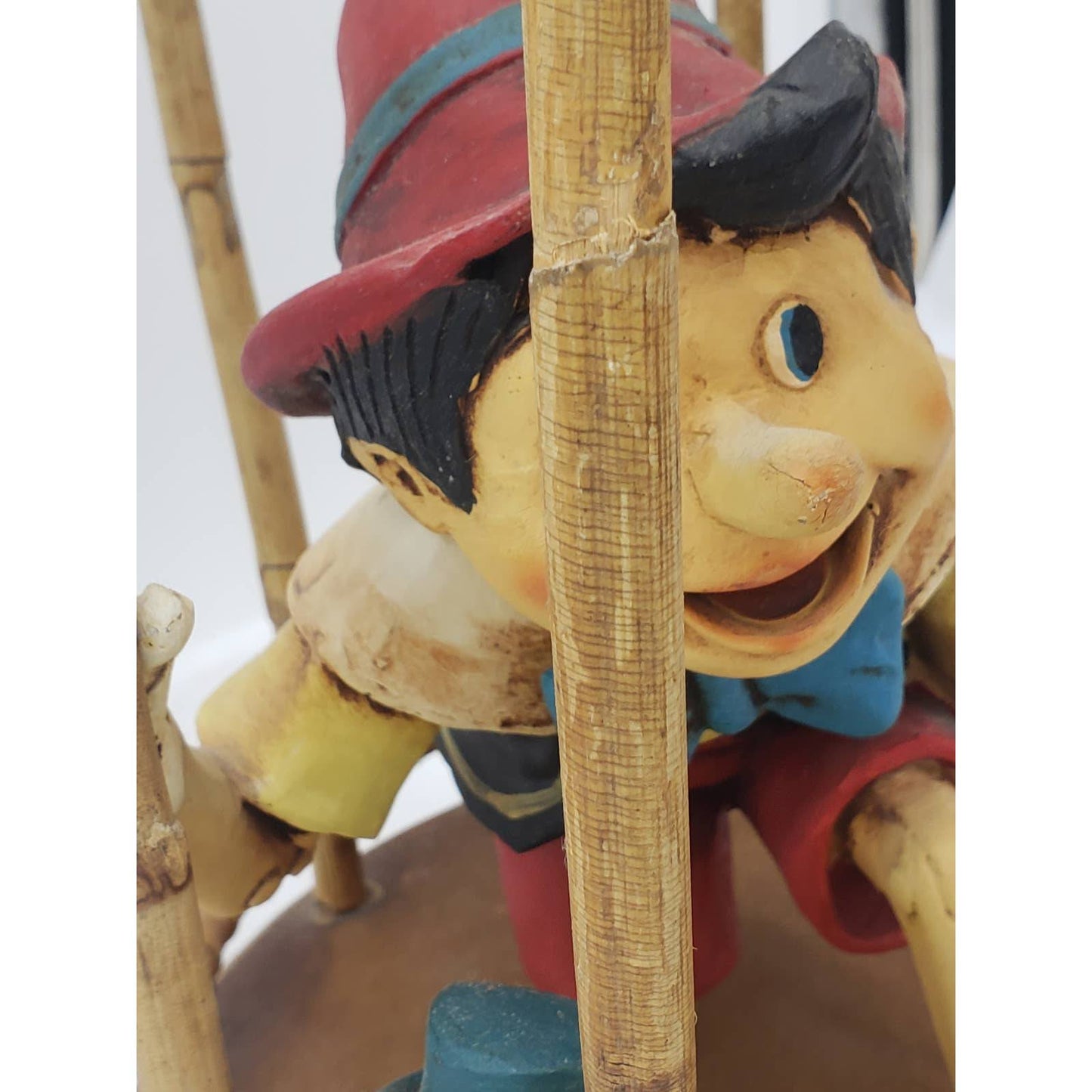 VTG Rare Walt Disney Pinocchio Jiminy Cricket Bamboo Cage that Opens and Hangs