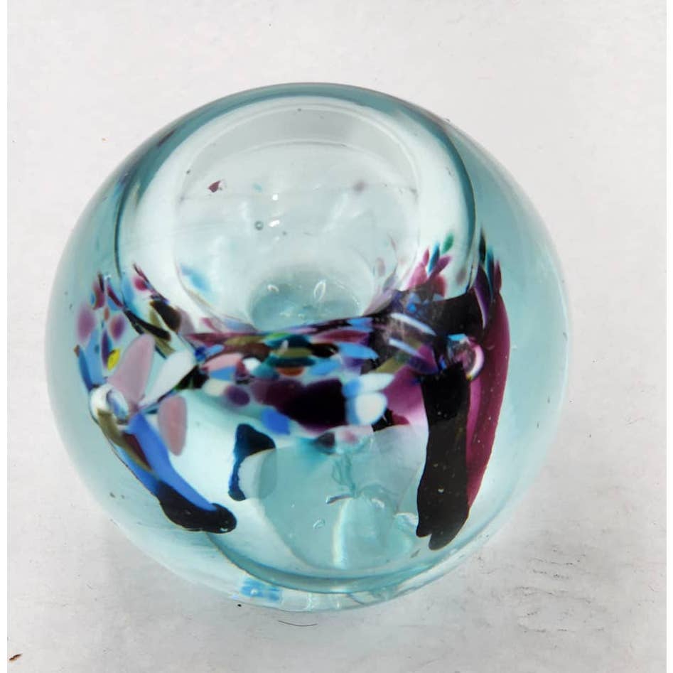 Paperweight Glass Vintage Art Glass Beautiful Multicolor Colorful 3"