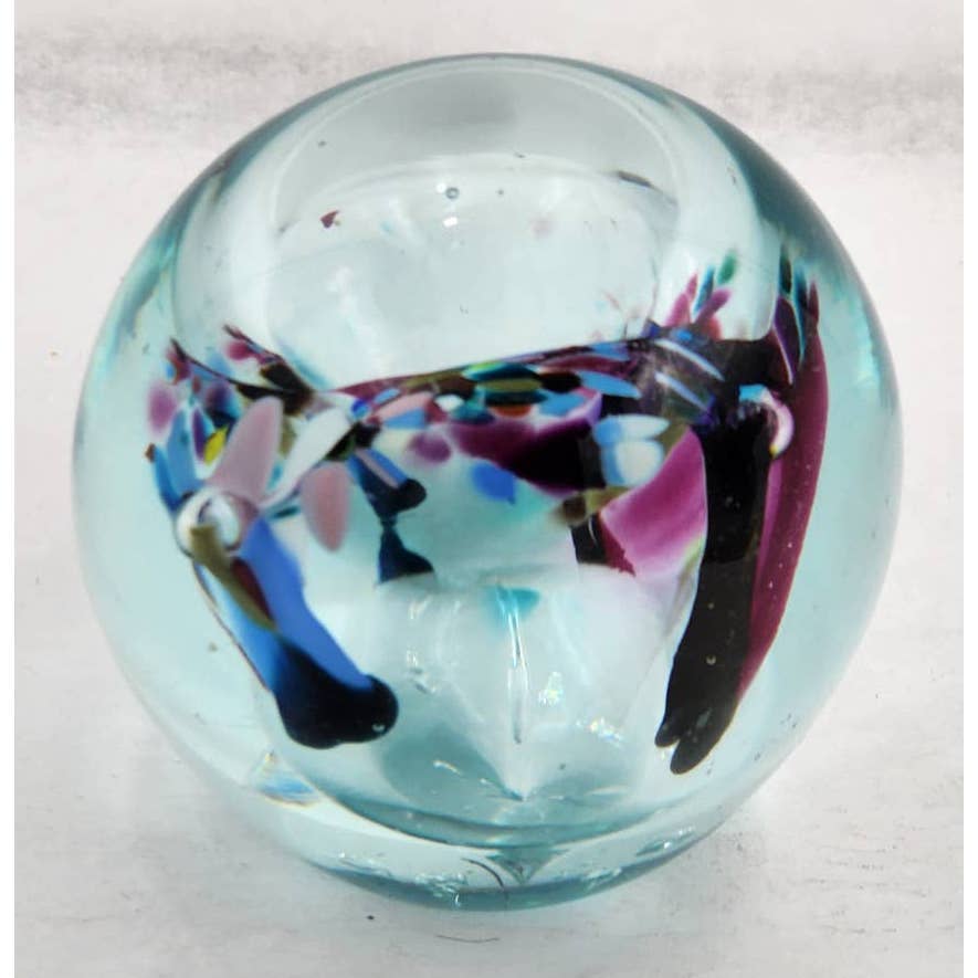 Paperweight Glass Vintage Art Glass Beautiful Multicolor Colorful 3"