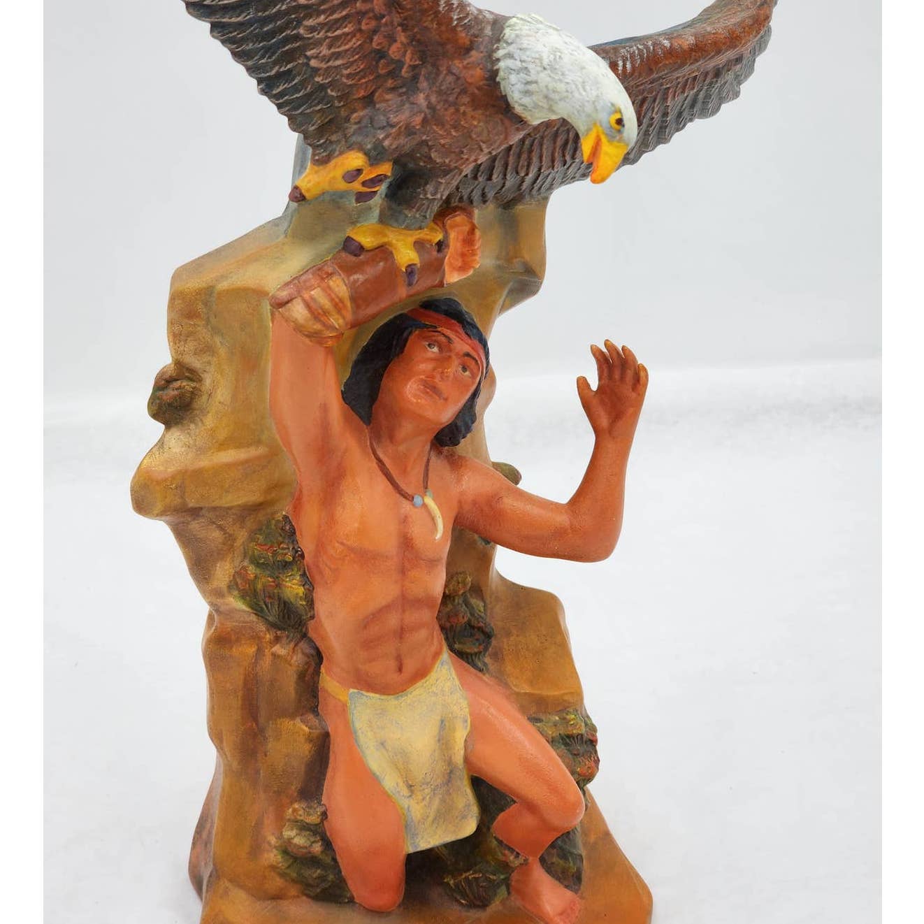 Southwestern Native American Style Indian Eagle Whitewater Ceramic Vintage 15"