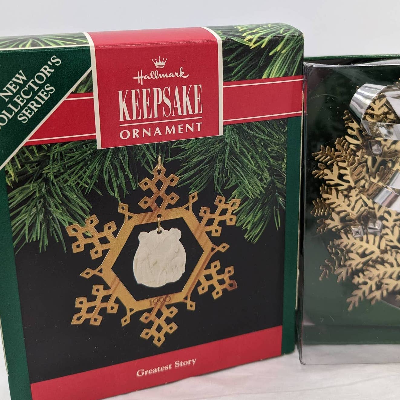 Hallmark Ornaments Vintage Christmas Greatest Story Gratitude Baby Partridge Box