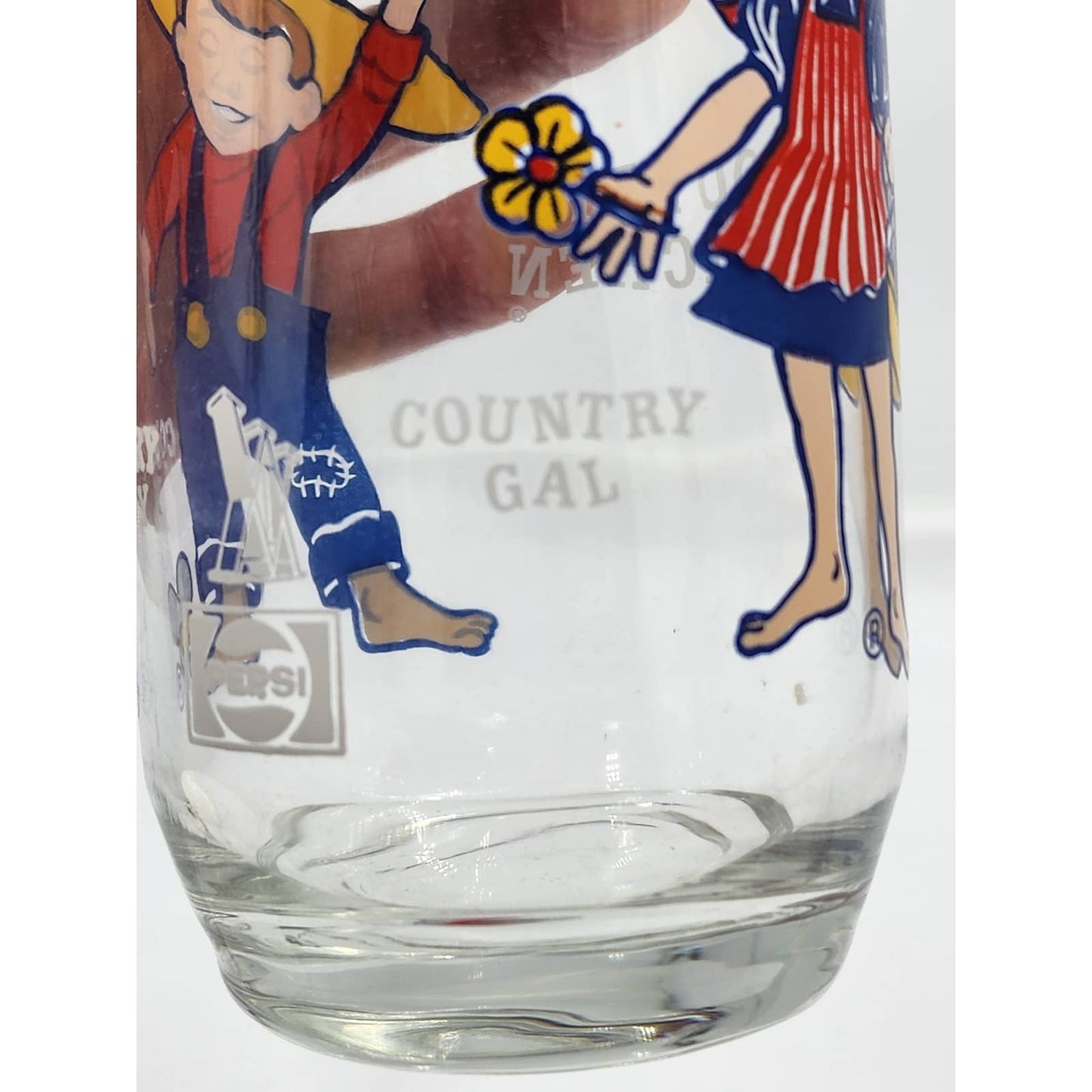 Pepsi Country Kitchen Country Gal Country Boy Vintage Collector Drinking Glass