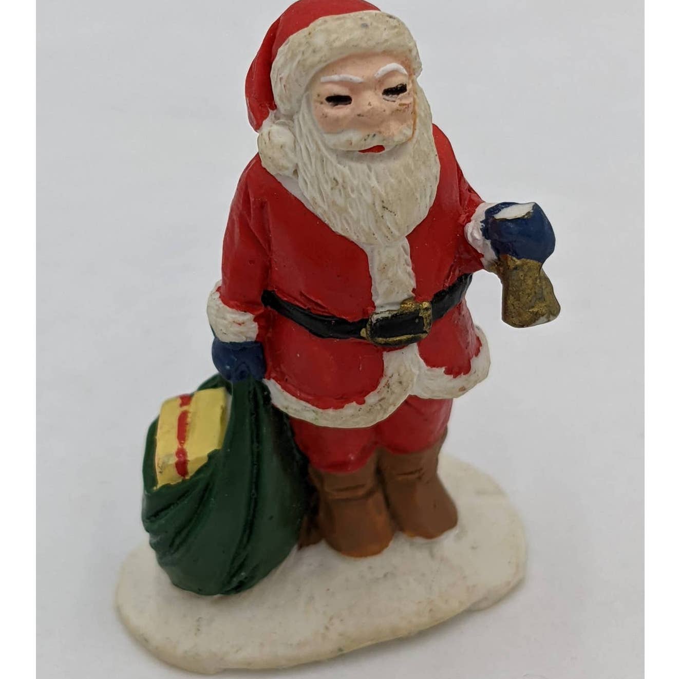 Vintage Christmas Village Figurines Lot 3 Santa, Toys Sled