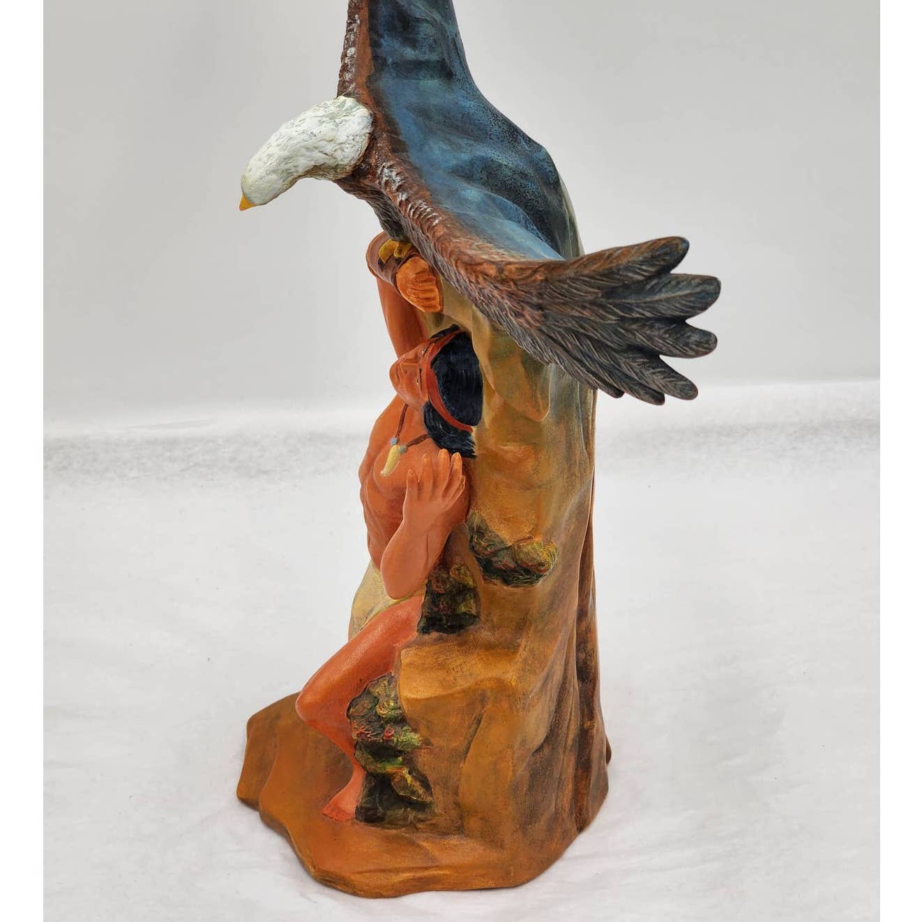 Southwestern Native American Style Indian Eagle Whitewater Ceramic Vintage 15"