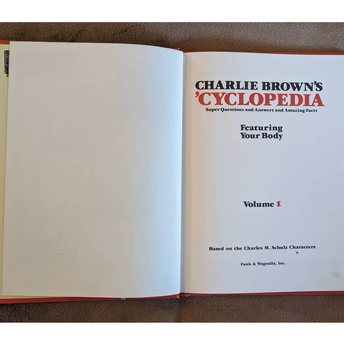 Charlie Brown's Cyclopedia, Featuring Your Body Volume 1 By Charles M. Schulz