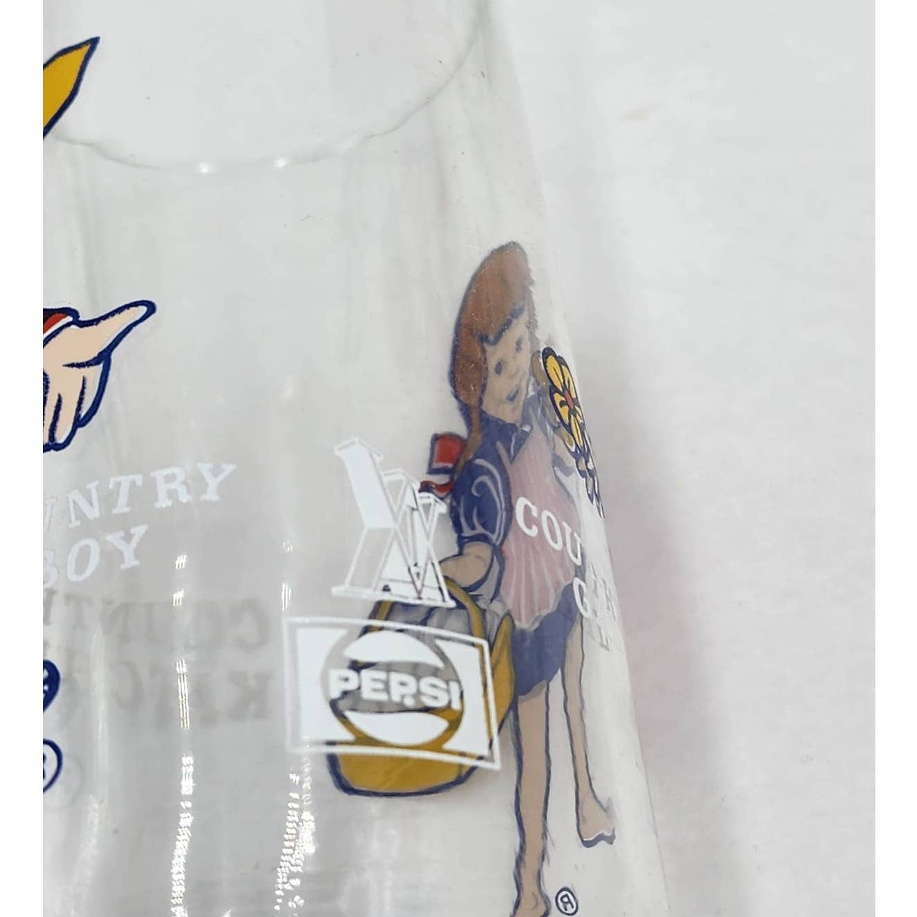 Pepsi Country Kitchen Country Gal Country Boy Advertising Drinking Glasses Set 4