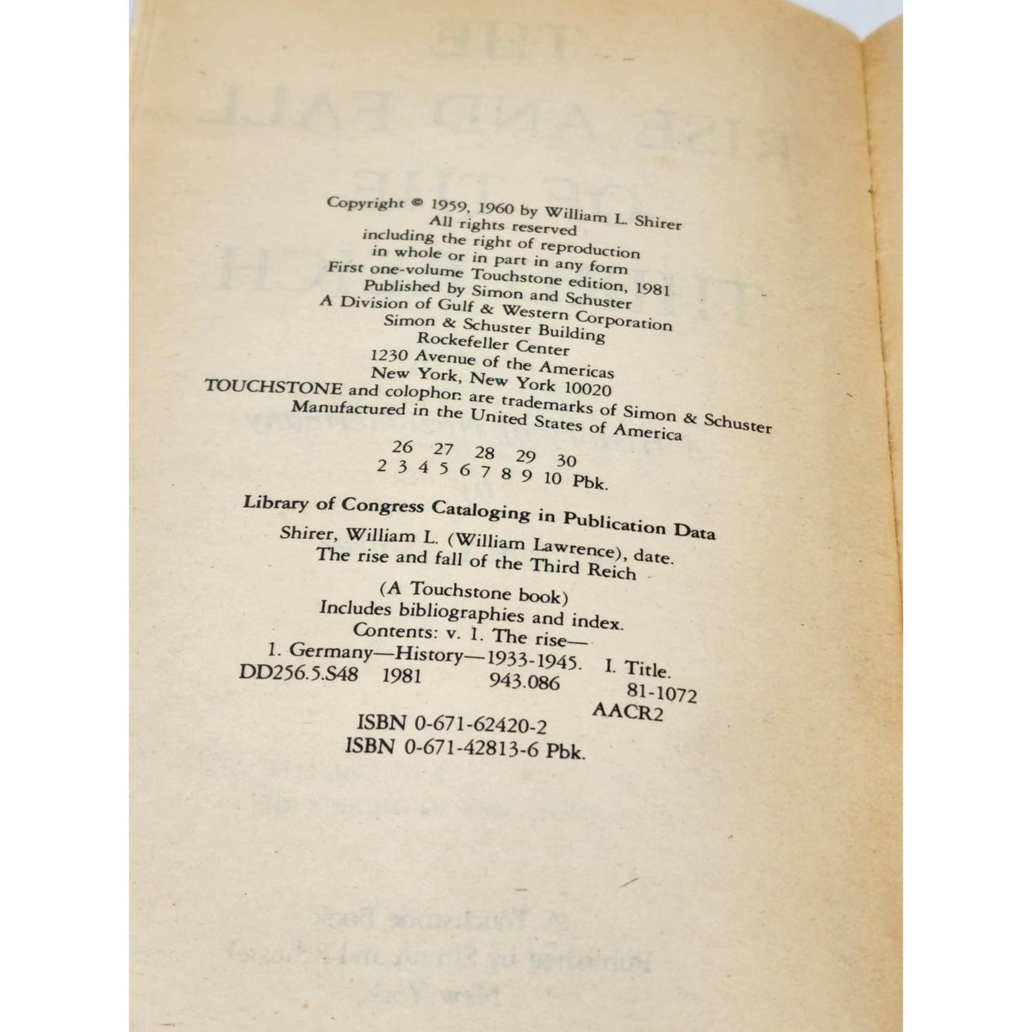 Rise And Fall Of Third Reich A History Of Nazi Germany By William L. Shirer 1960
