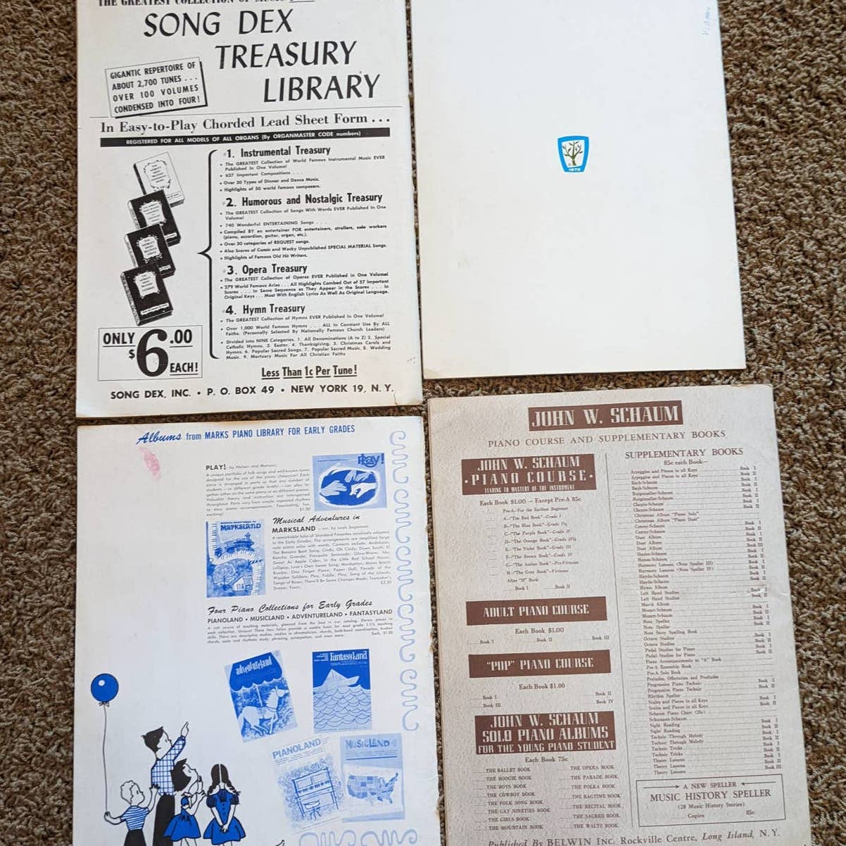 Lot of 8 Music Sheets Learning To Play, John W. Schaum Adult Piano, Top 10 Tunes