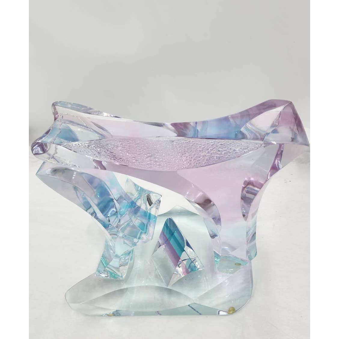 Large Lucite Sculpture Signed Mid Century Modern Multi Colored Acrylic 19lb 13"