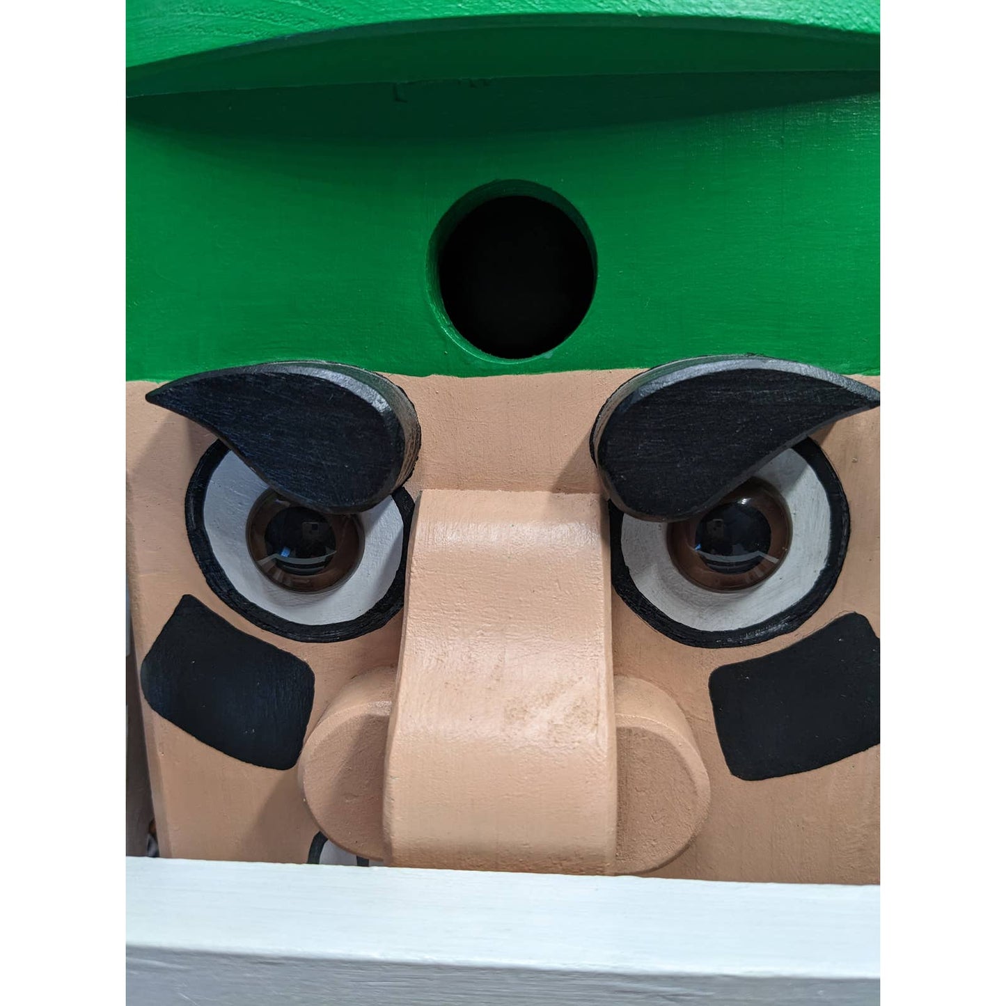 Football Player In Helmet Decoration Wooden Green Yellow Bird Feeder Piggy Bank