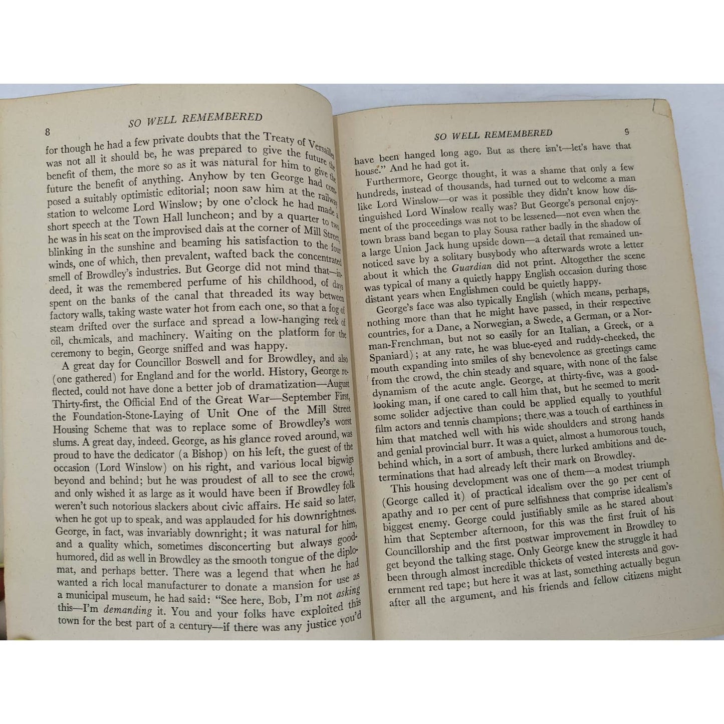 So Well Remembered By James Hilton Vintage Book Novel Early Edition 1945