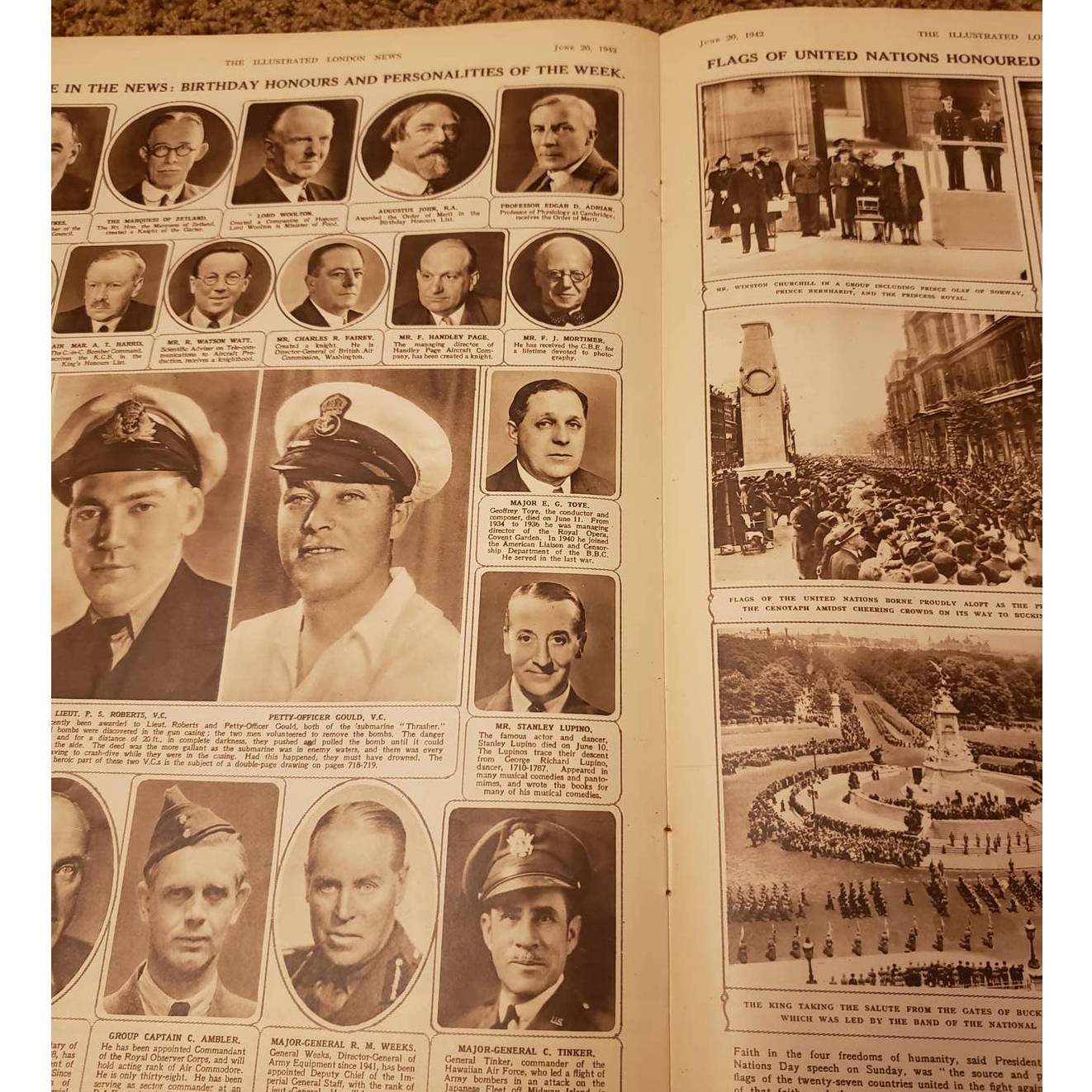 Vintage Illustrated London News Magazine Issue Vintage Ads WW2 June 20 1942