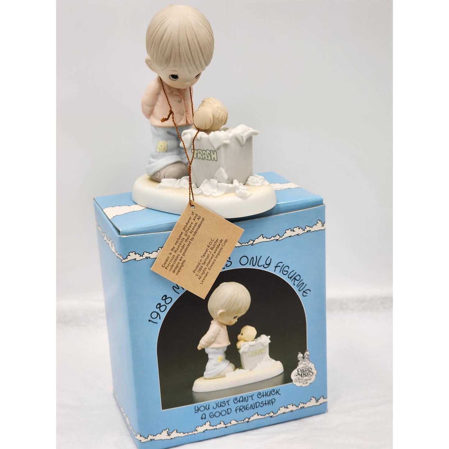 Precious Moments Members Only Figurines Lot Chuck Friendship Vintage 1980s W/Box