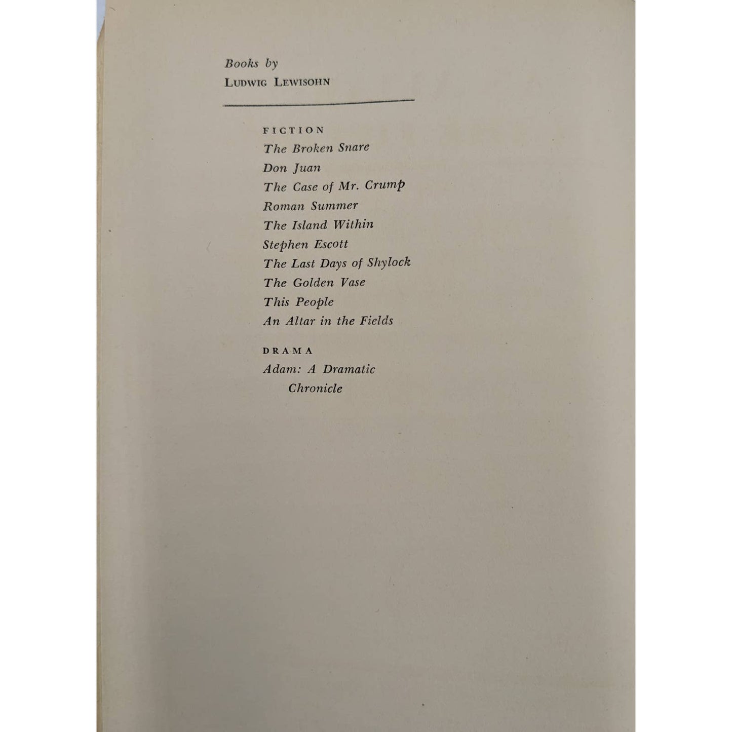 An Altar In The Fields By Ludwig Lewisohn Vintage Novel First Edition 1934