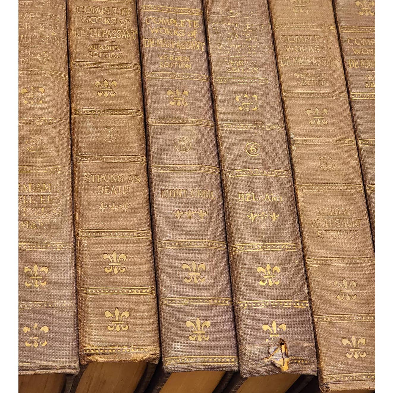 Antiquarian 1917 Complete Works Of Guy De Maupassant Verdun Edition 14 Volumes