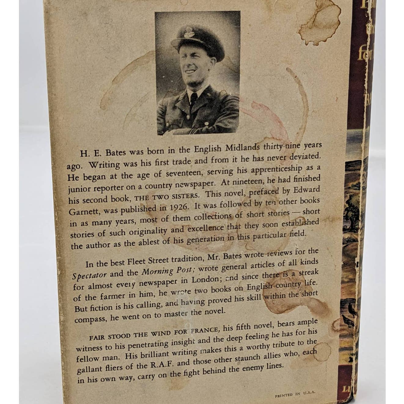 Fair Stood the Wind for France by H.E. Bates Vintage Novel WW2 Pilot 1944