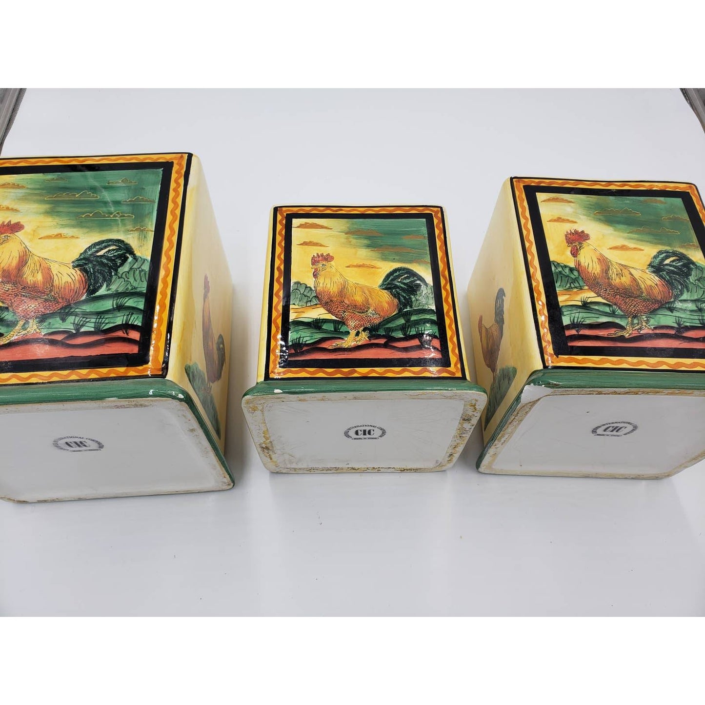 Certified International Rooster Cannisters, Set of 3