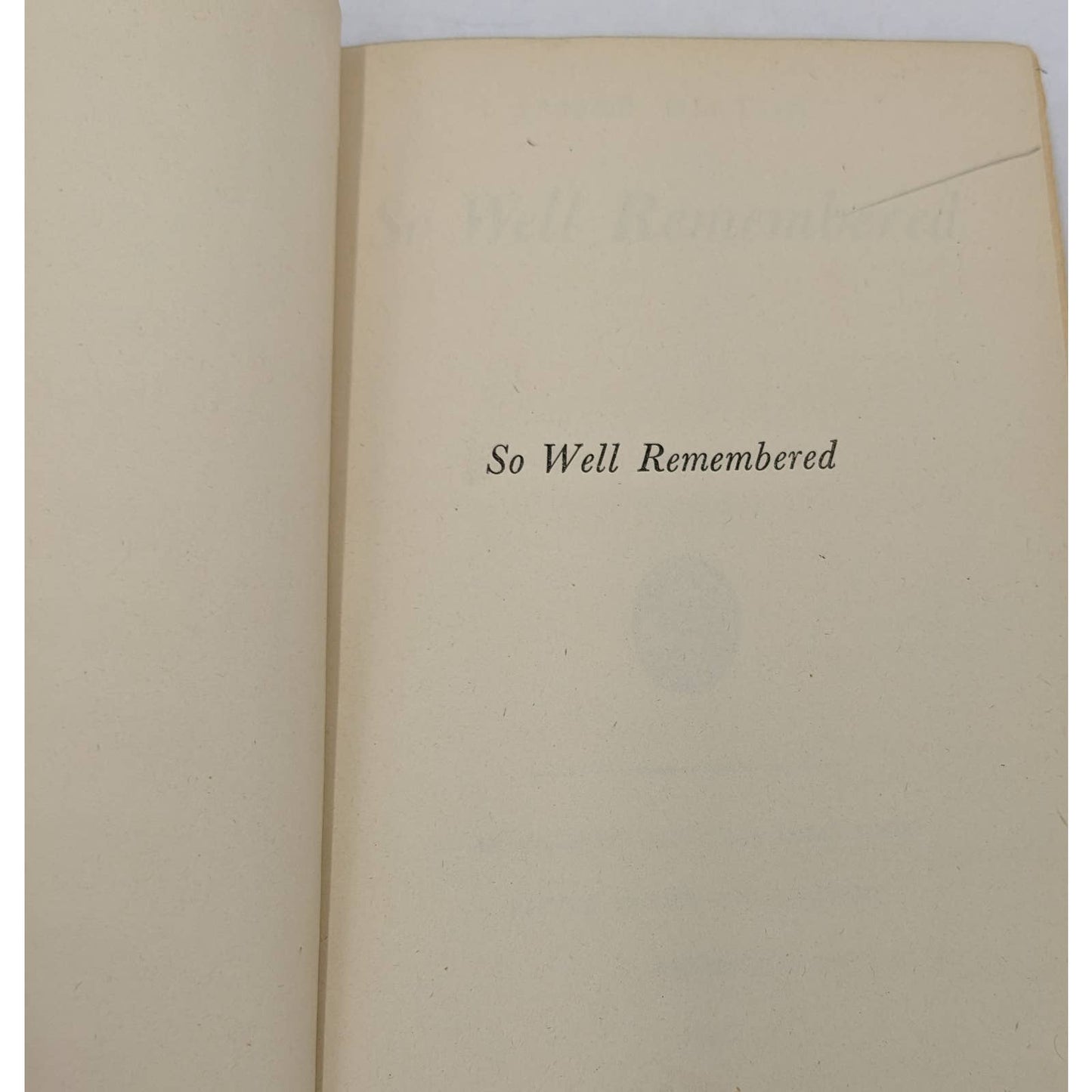 So Well Remembered By James Hilton Vintage Book Novel Early Edition 1945